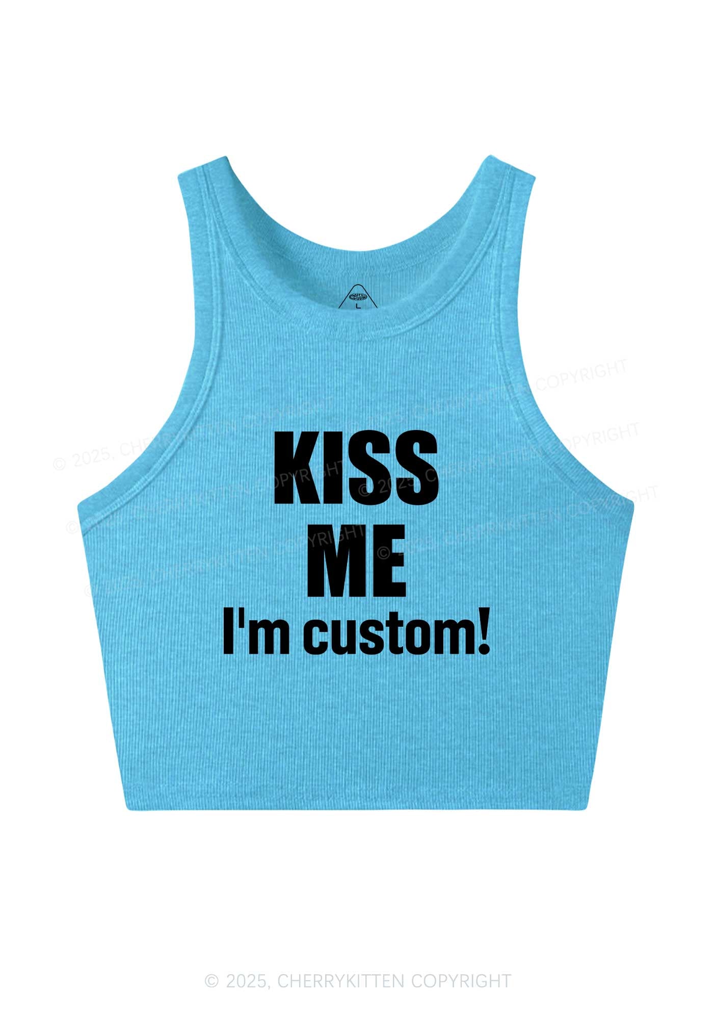 Kiss Me Im Custom Y2K Crop Tank Top Cherrykitten