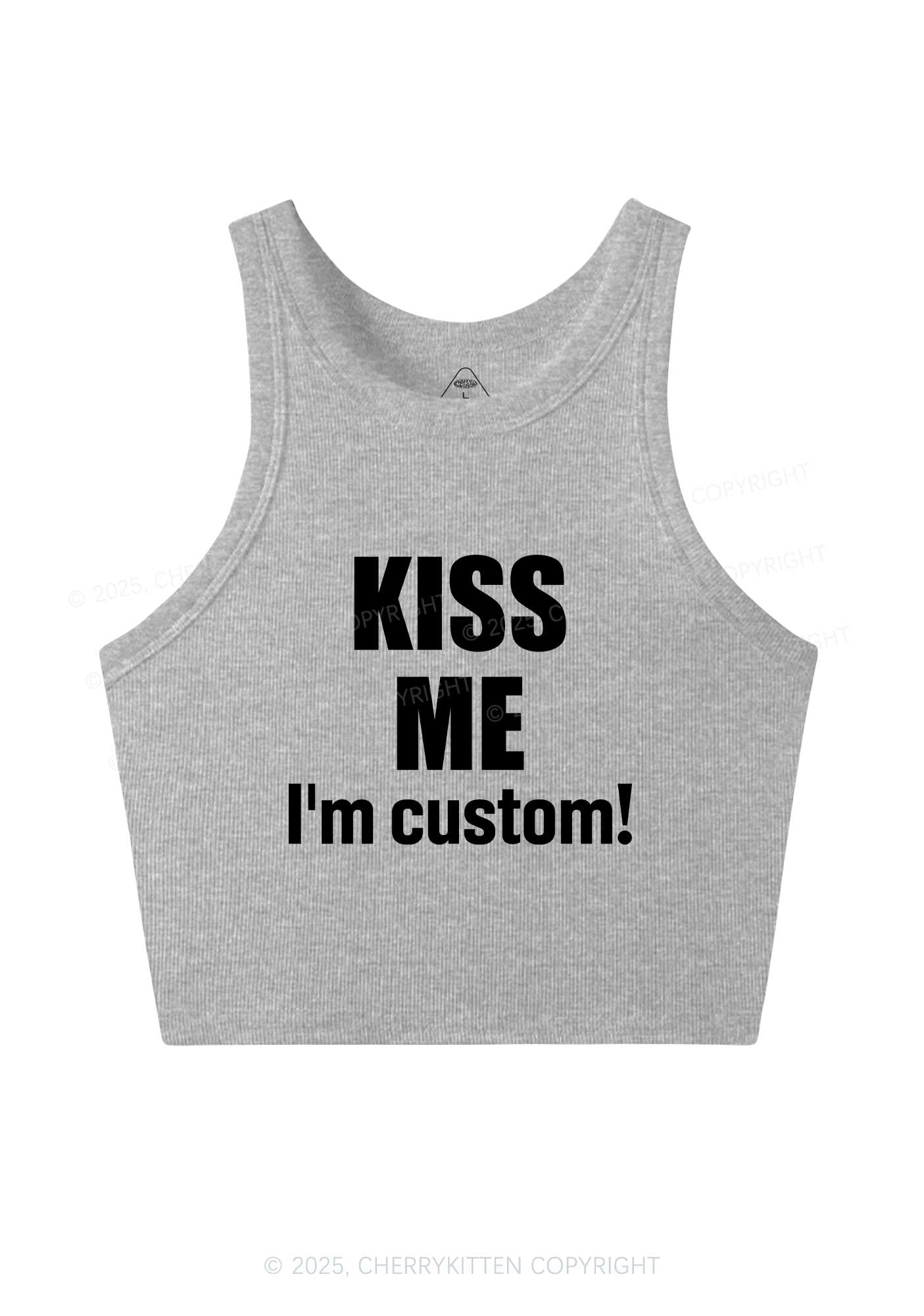 Kiss Me Im Custom Y2K Crop Tank Top Cherrykitten