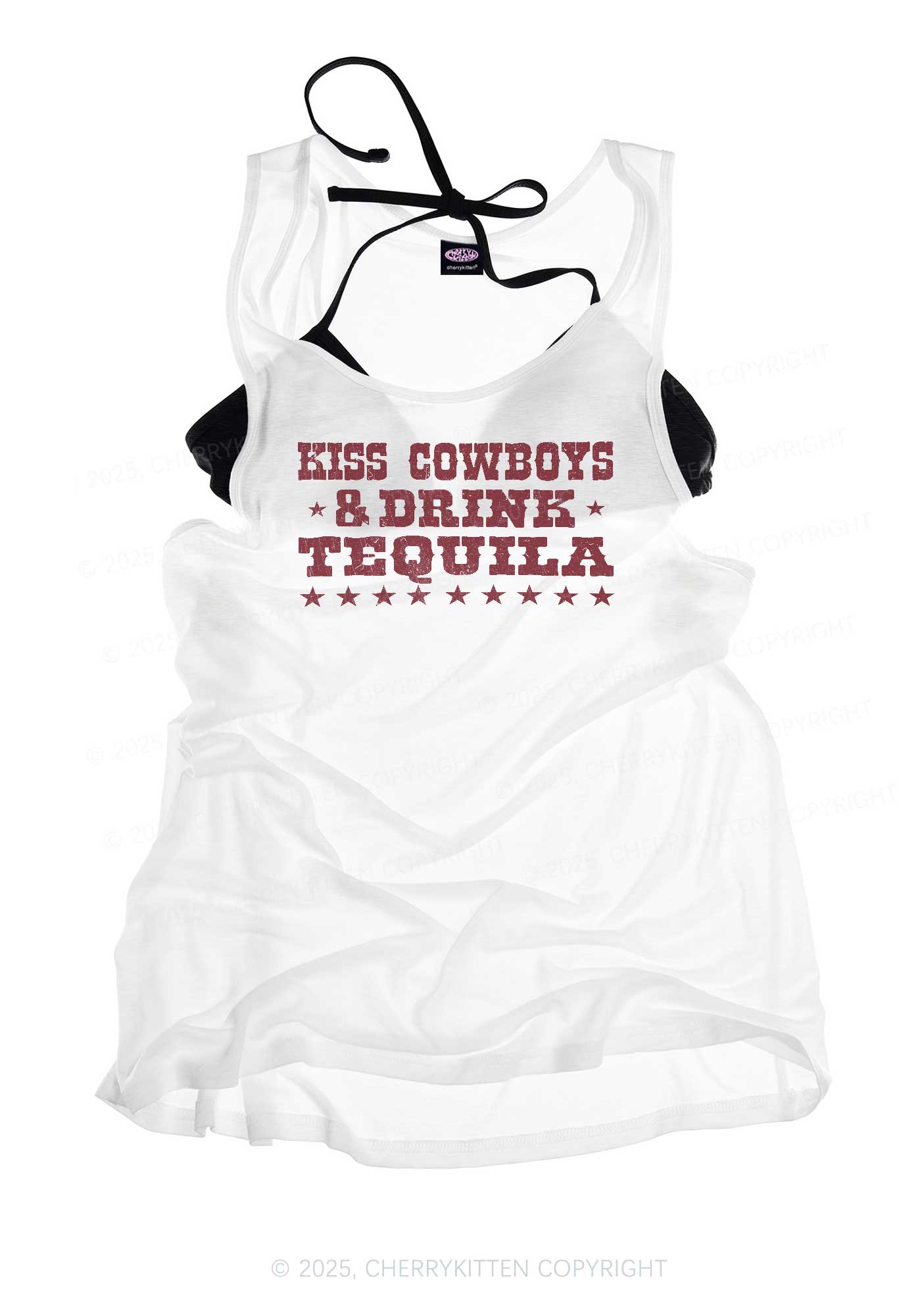 Kiss Cowboys Y2K Sheer Boyfriend Tank Cherrykitten