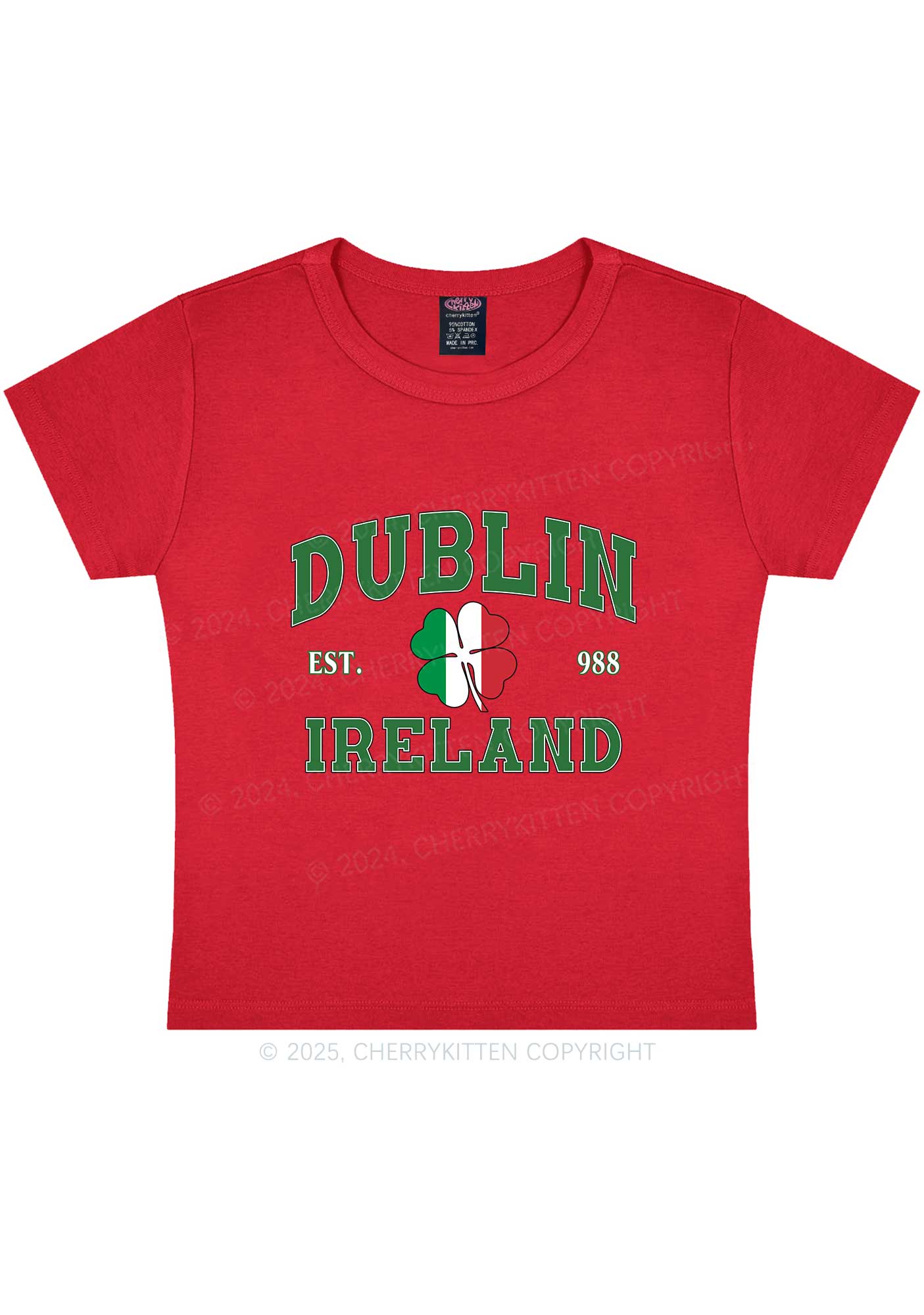 Dublin Ireland St Patricks Y2K Baby Tee Cherrykitten