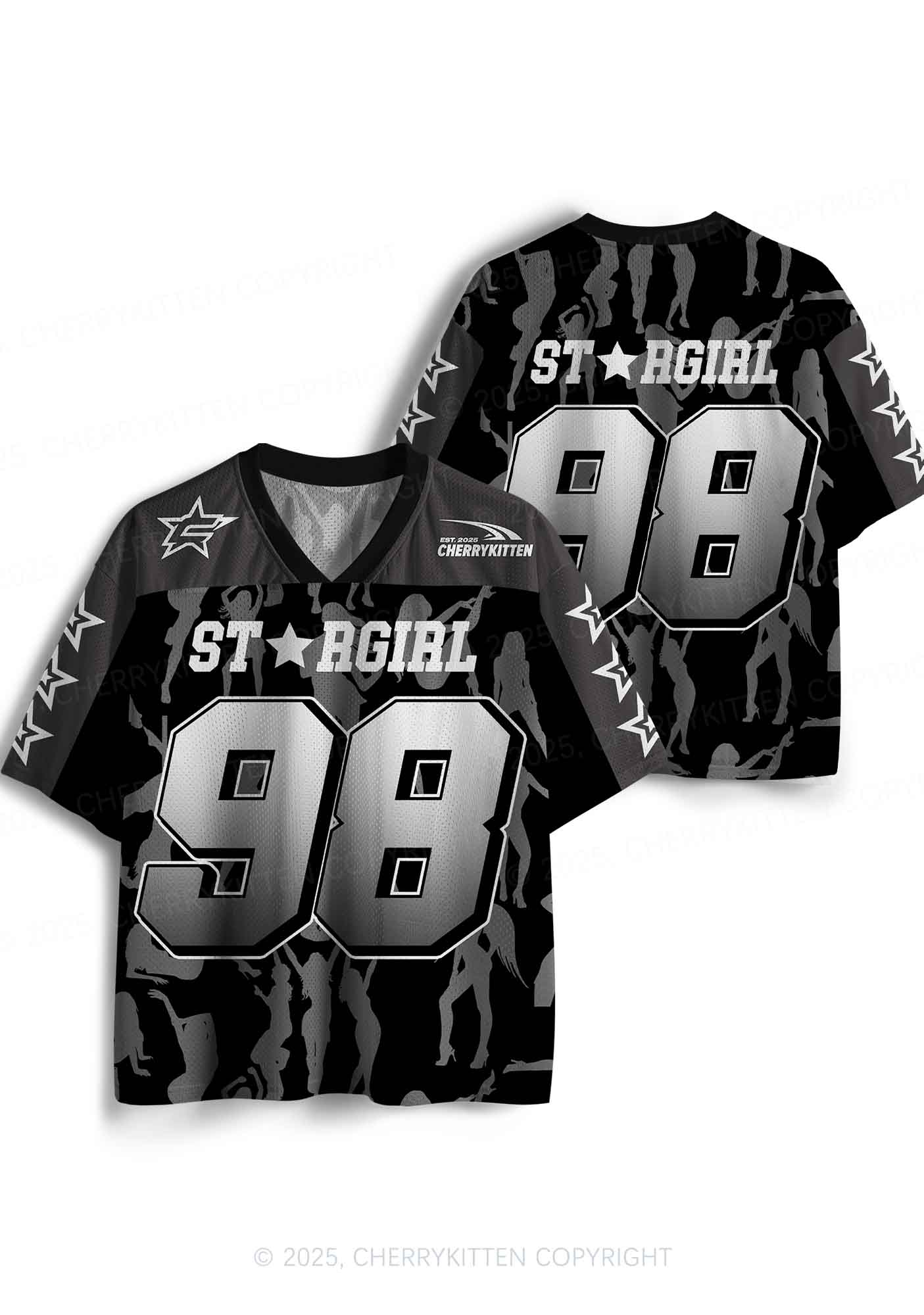 Custom Black Star Girl Y2K Sport Jersey Shirts Cherrykitten