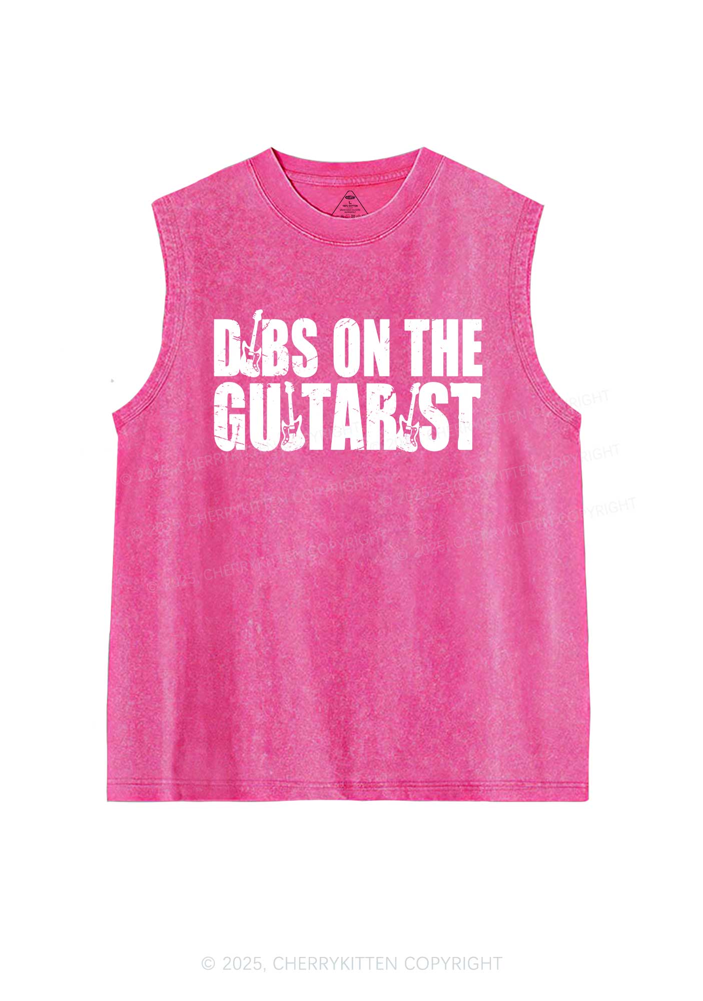 Dibs On The Guitarist Y2K Washed Muscle Tank Cherrykitten