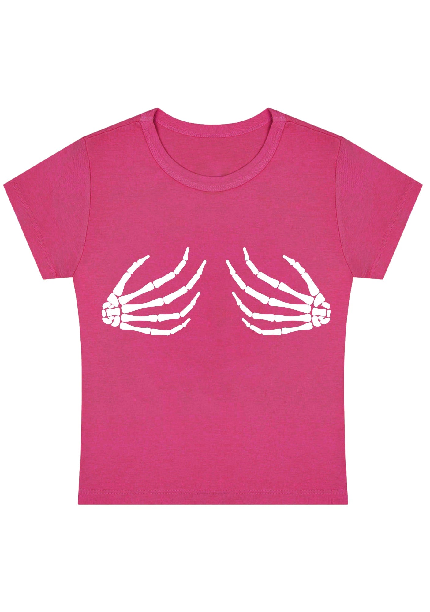 Curvy Skeleton Hands Baby Tee