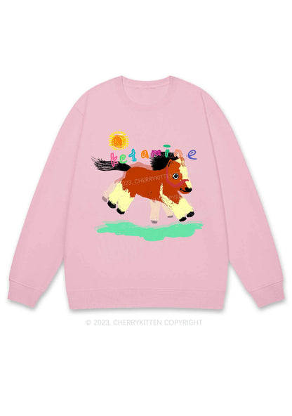 Delusional K Horse Y2K Sweatshirt Cherrykitten