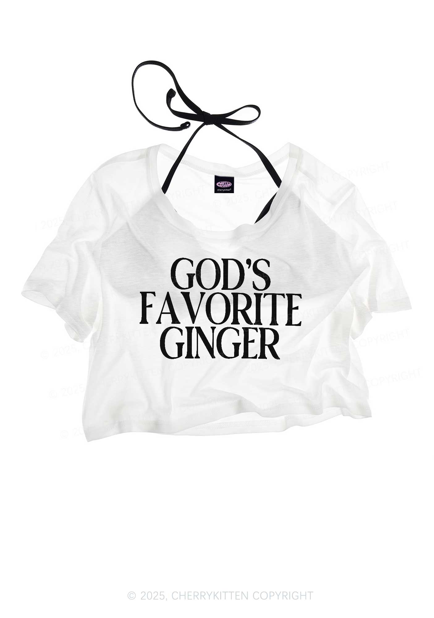Gods Favorite Ginger Y2K Sheer Crop Tee Cherrykitten