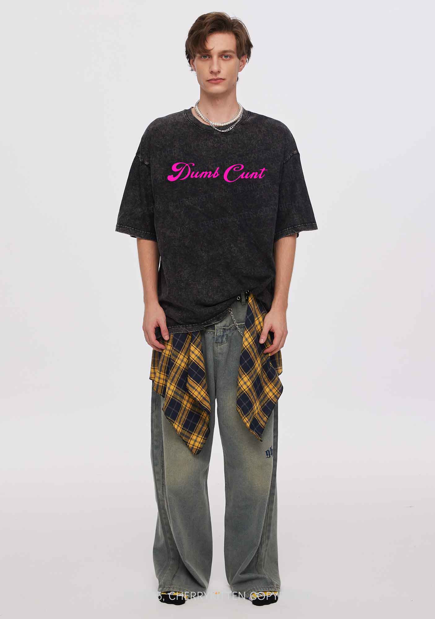 Dumb Cxxt Y2K Shirts Washed Tee Cherrykitten