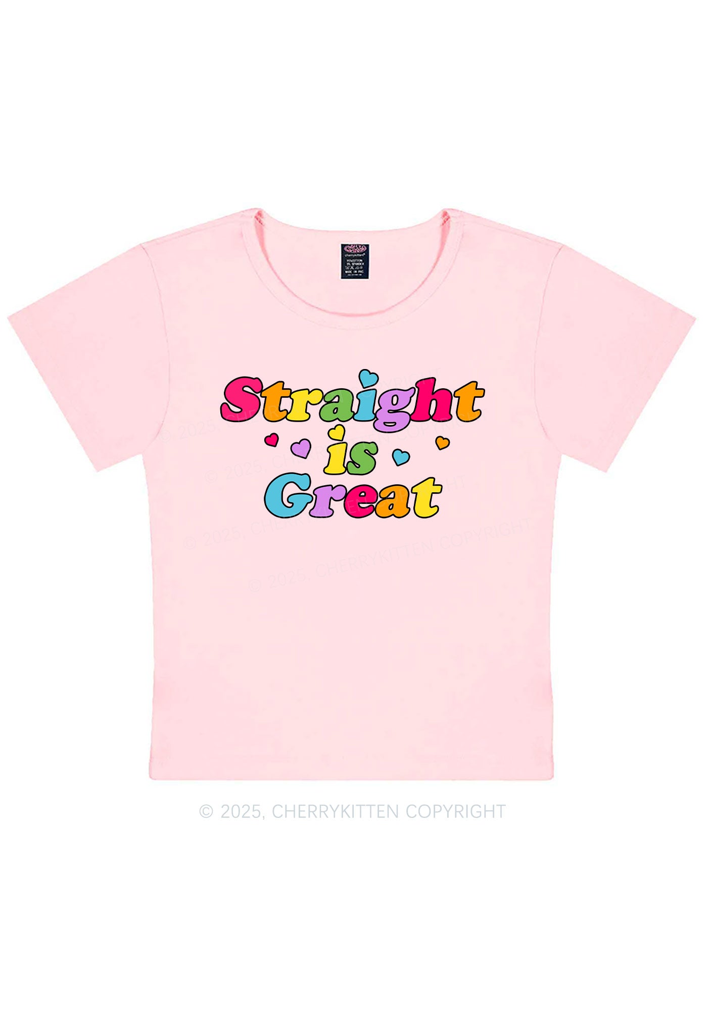 Straight Is Great Pride Y2K Baby Tee Cherrykitten