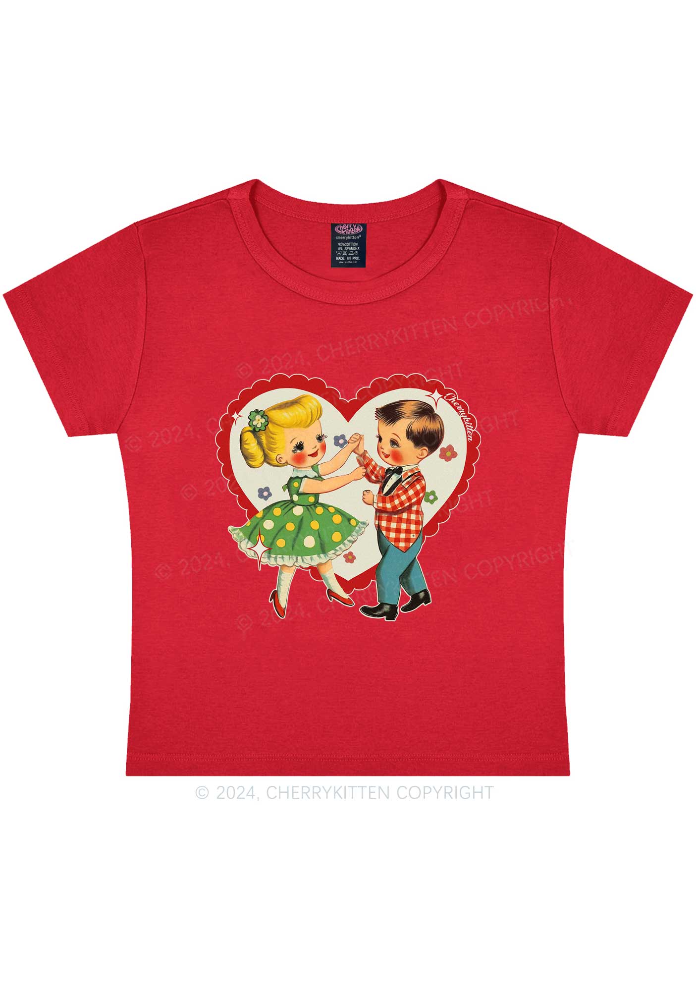 Dancing Kids Y2K Valentine's Day Baby Tee Cherrykitten