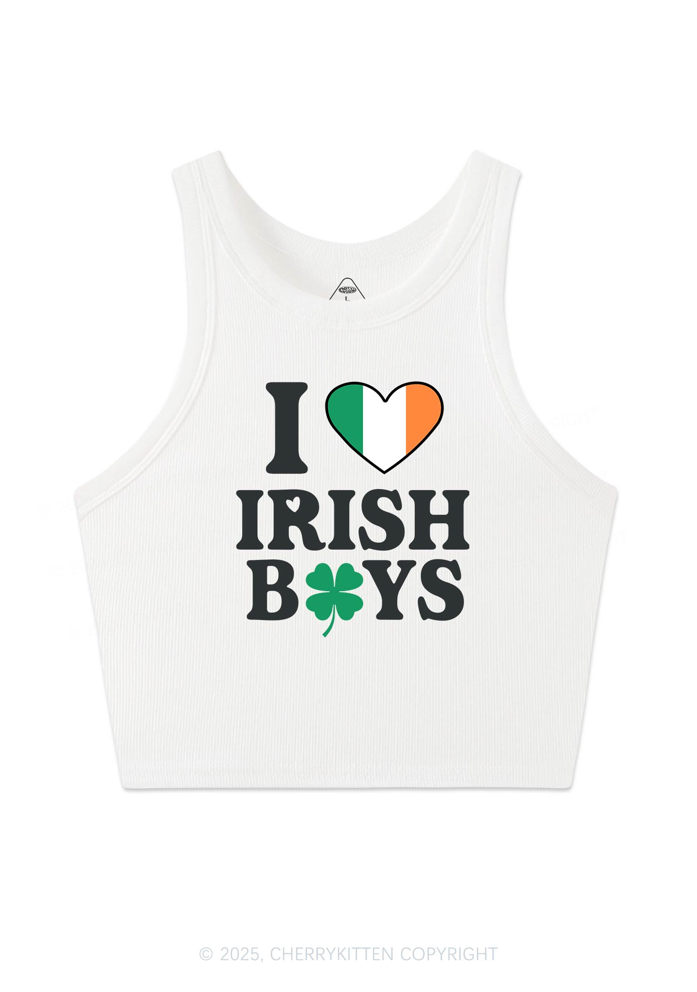 Irish Boy Shamrock St Patricks Y2K Crop Tank Top Cherrykitten
