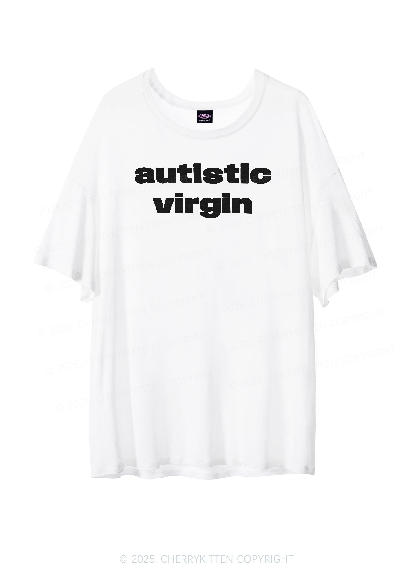 Autistic Virgin Y2K Sheer Boyfriend Tee Cherrykitten