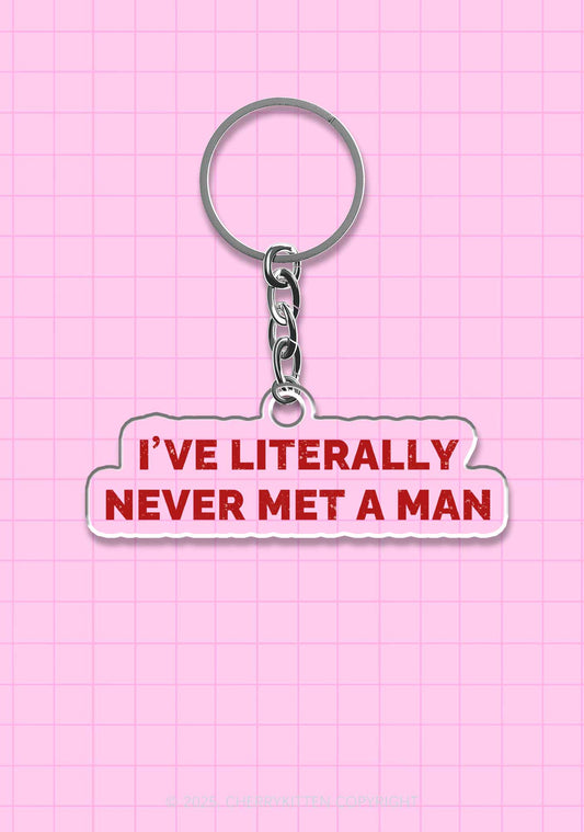 Never Met A Man Pride 1Pc Y2K Keychain Cherrykitten