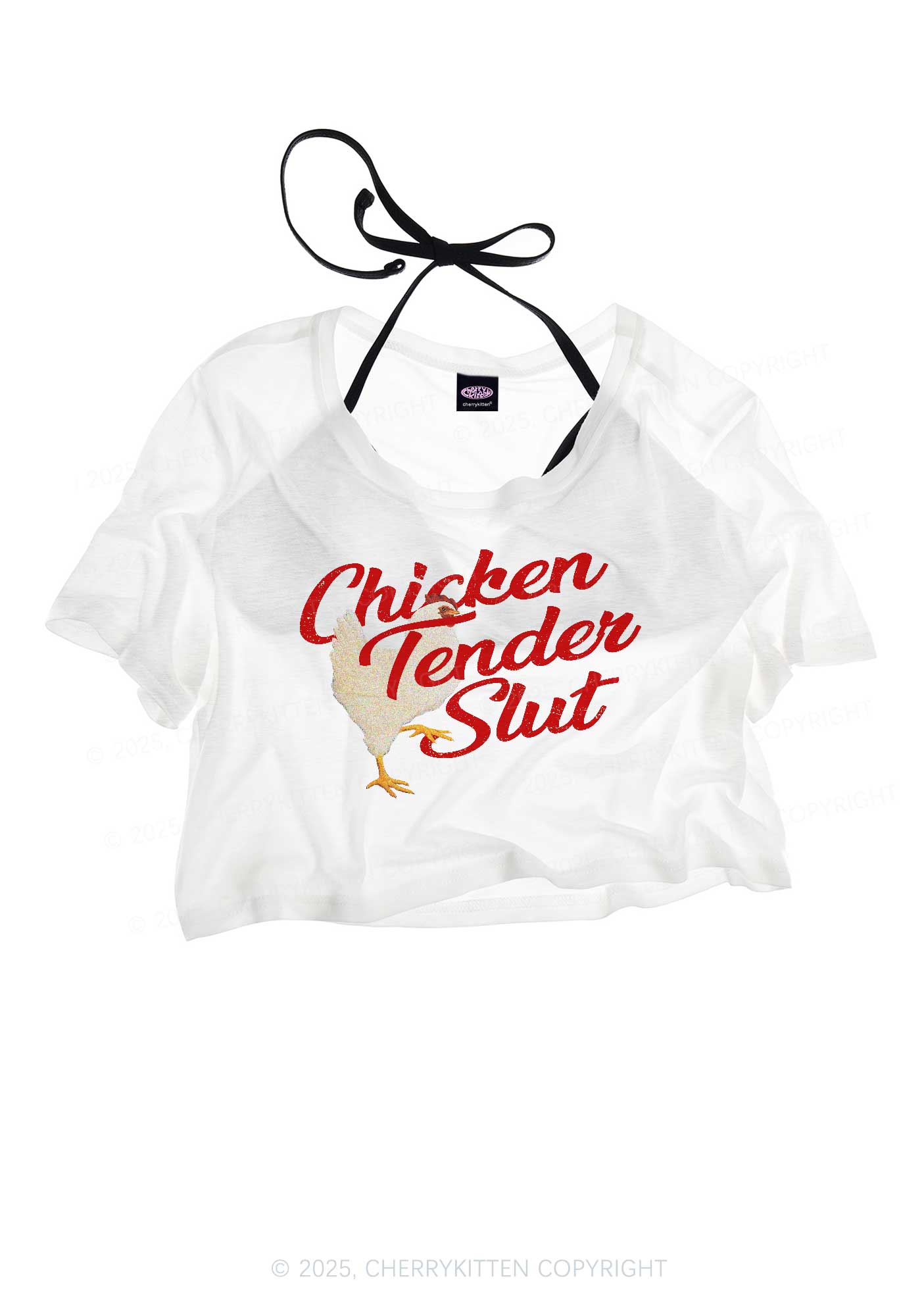Chicken Tender Slxt Y2K Sheer Crop Tee Cherrykitten