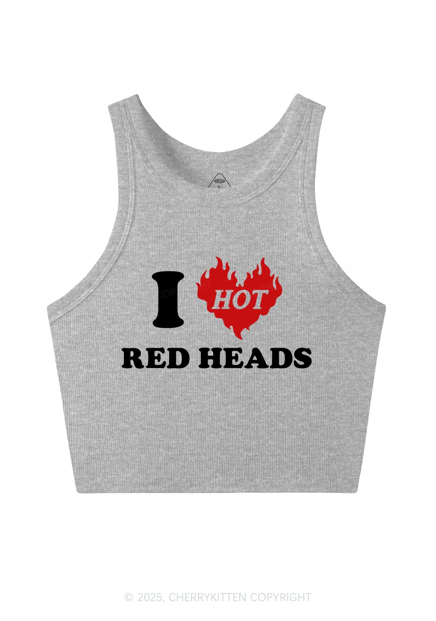 I Love Hot Red Heads Y2K Crop Tank Top Cherrykitten