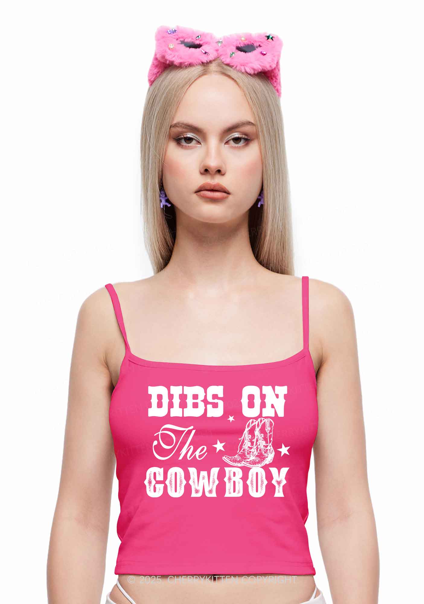 Dibs On The Cowboy Y2K Spaghetti Strap Cami Cherrykitten