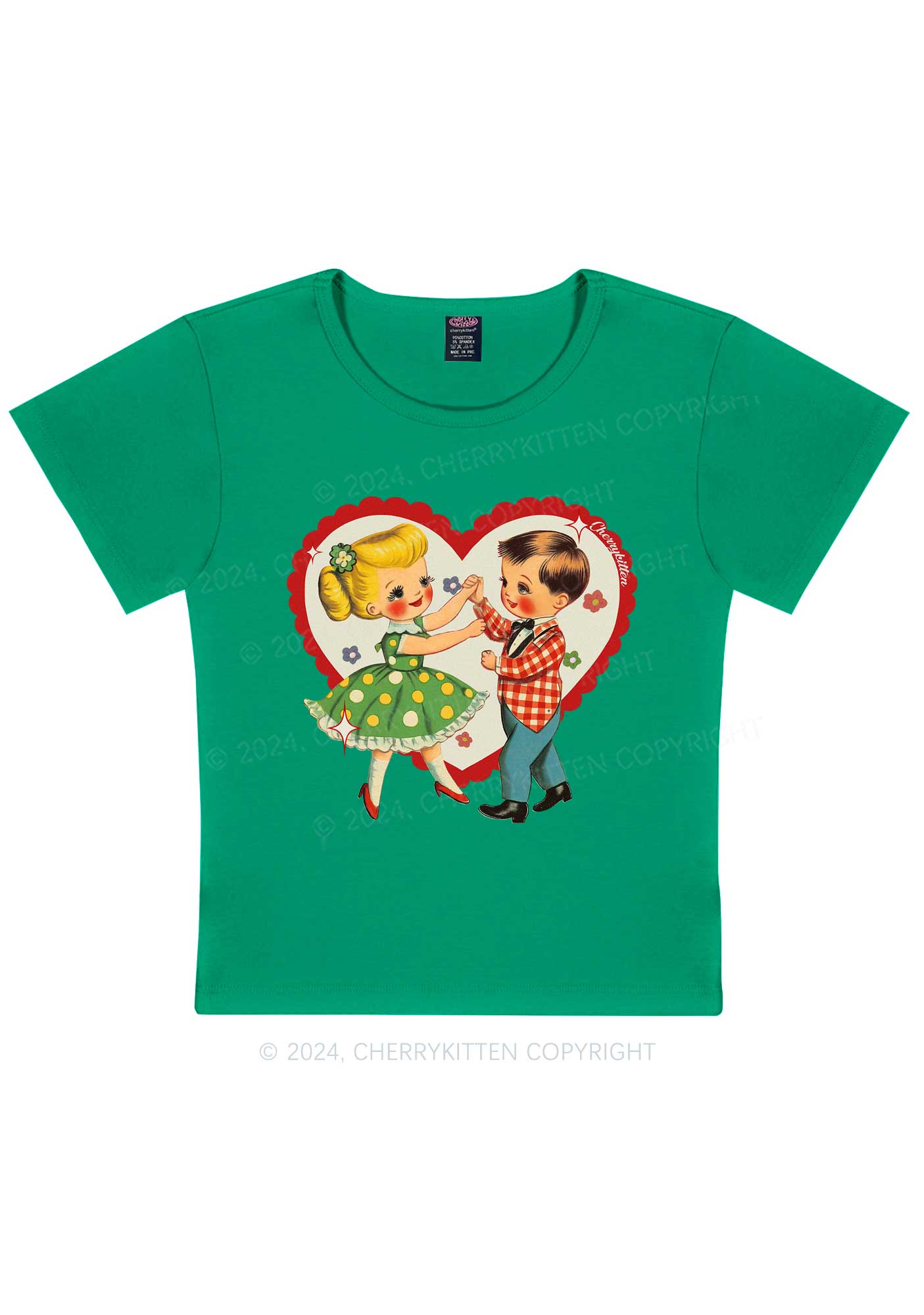 Dancing Kids Y2K Valentine's Day Baby Tee Cherrykitten