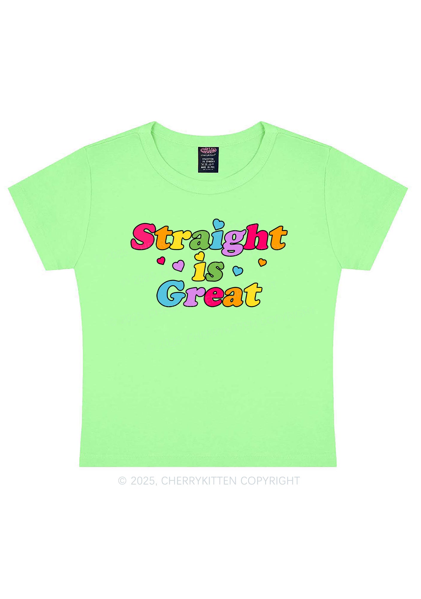 Straight Is Great Pride Y2K Baby Tee Cherrykitten