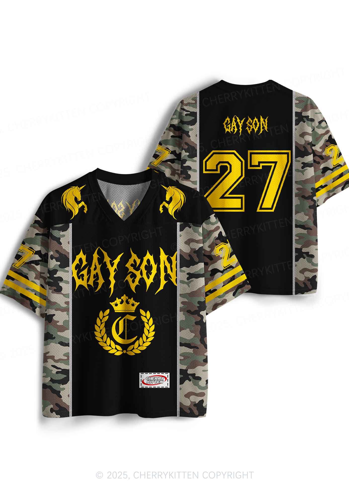 Custom Camouflage Gay Son Pride Y2K Sport Jersey Shirts Cherrykitten