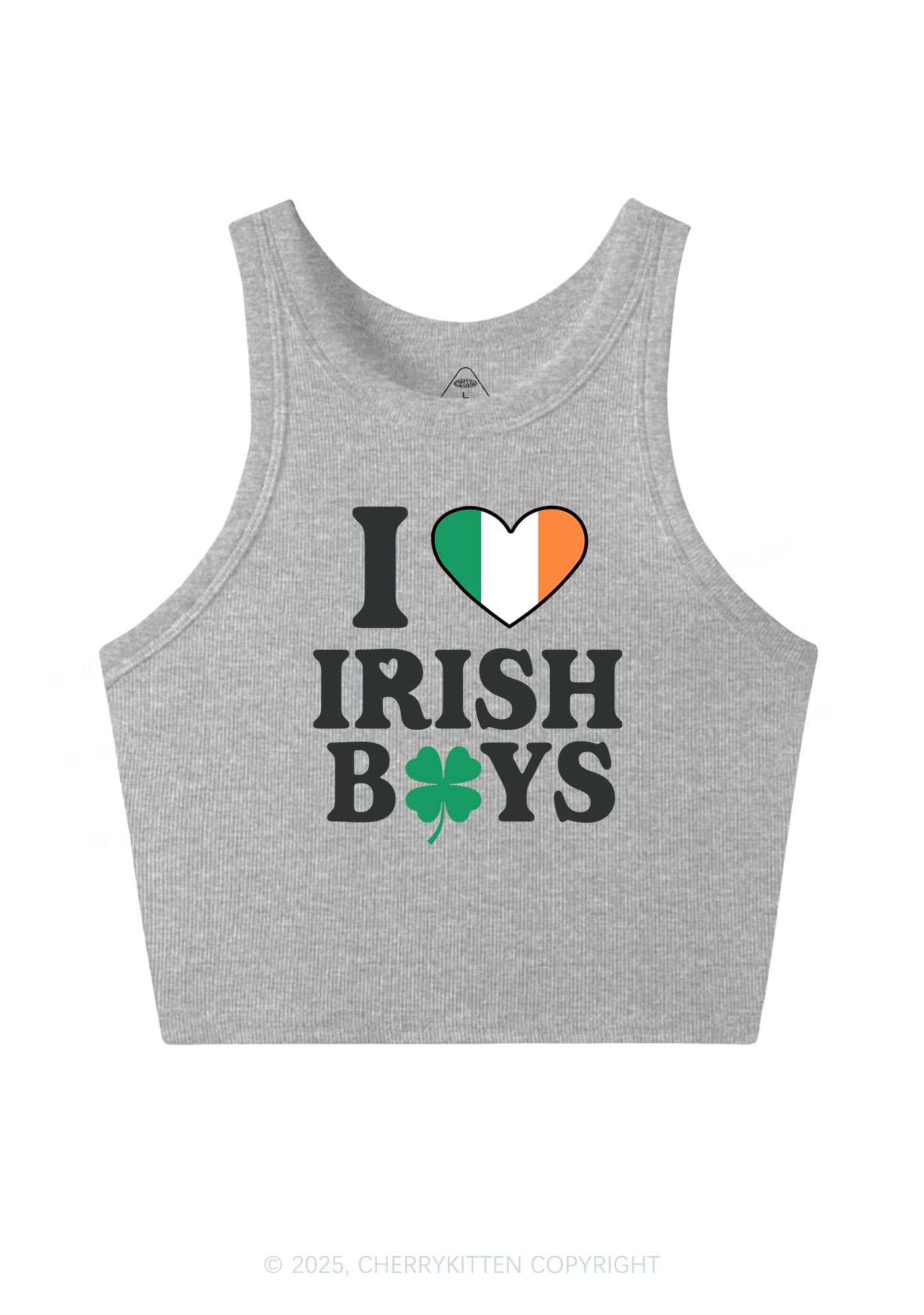 Irish Boy Shamrock St Patricks Y2K Crop Tank Top Cherrykitten