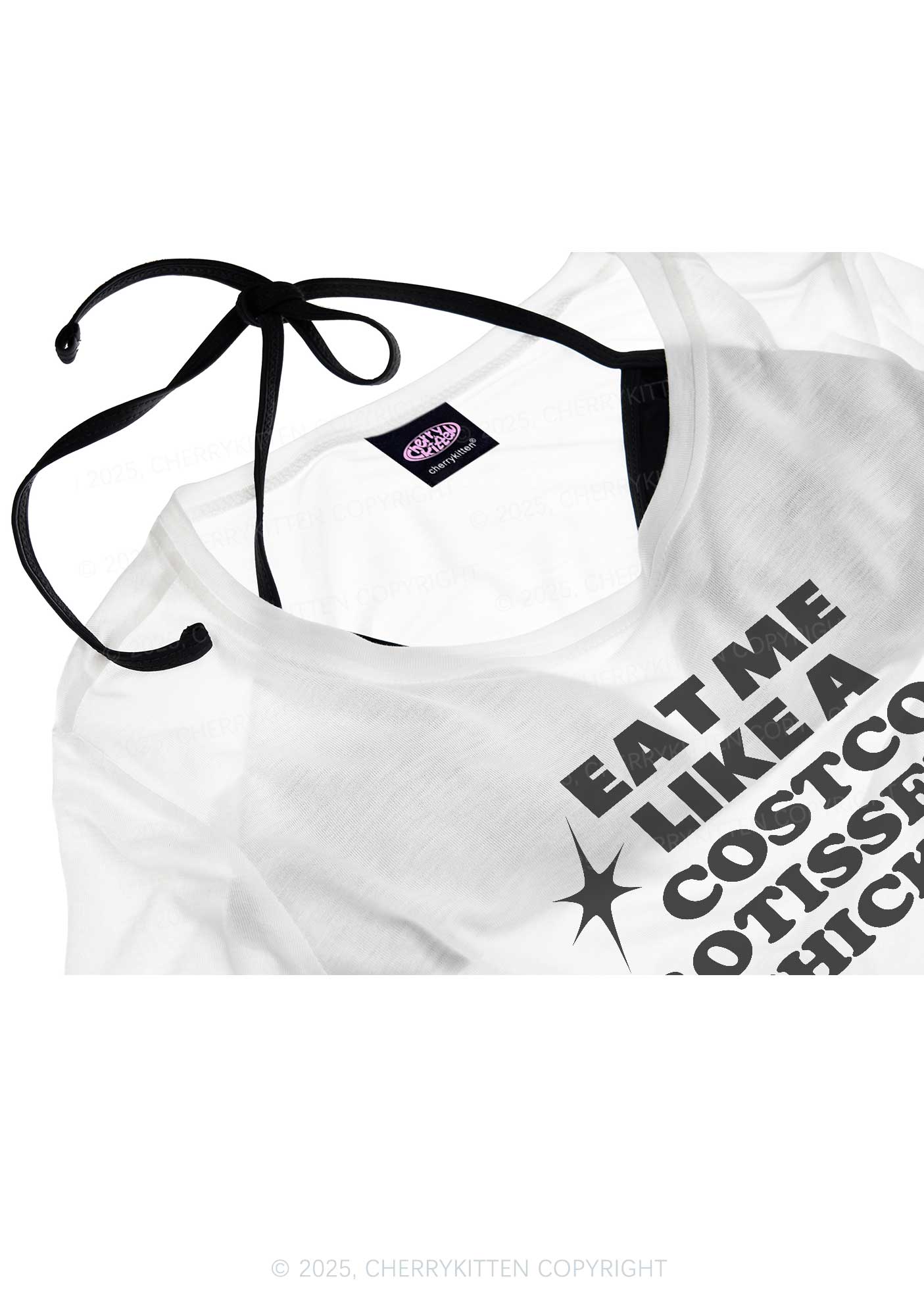 Eat Me Like Chicken Y2K Sheer Boyfriend Tee Cherrykitten
