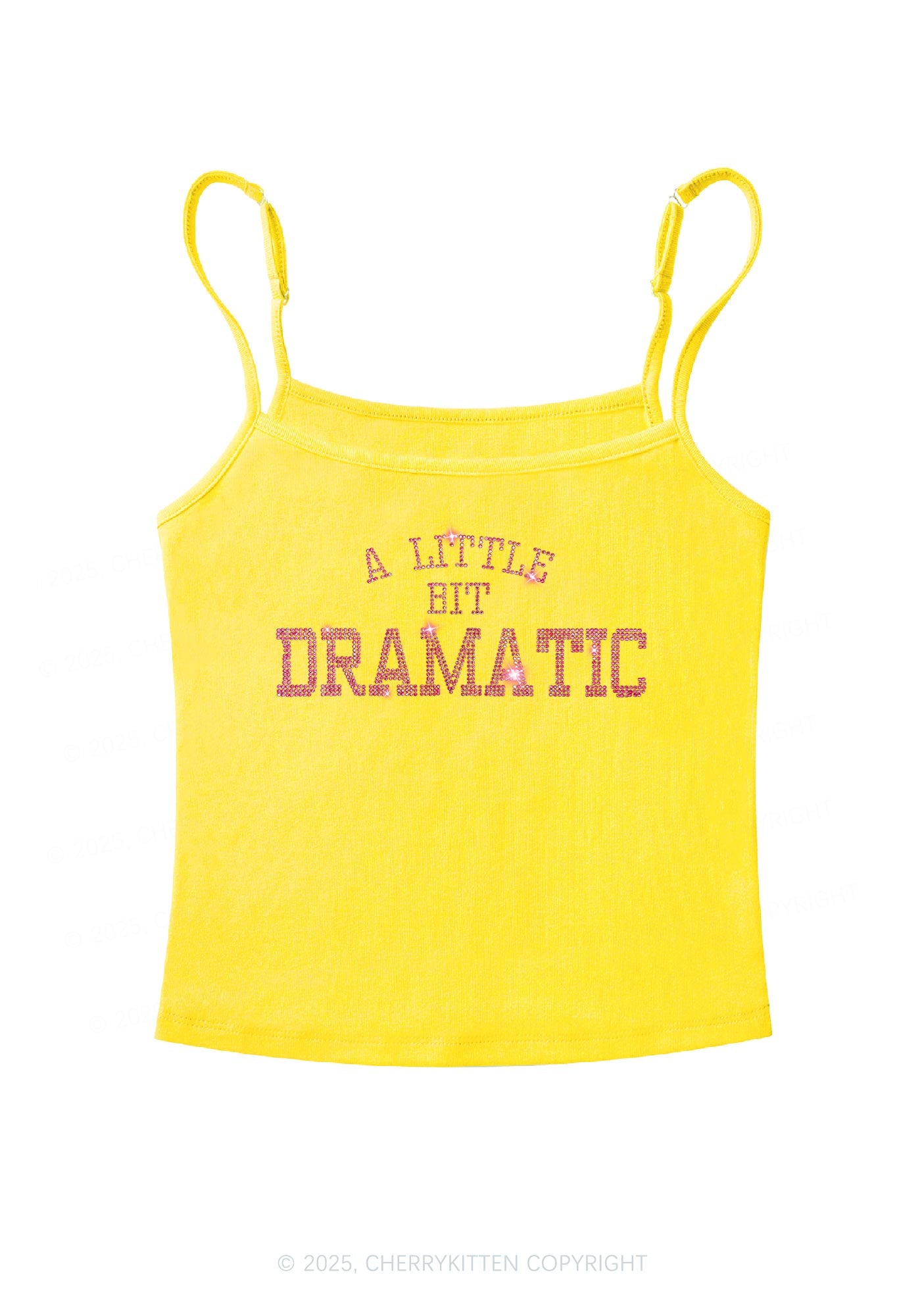 Rhinestone A Little Bit Dramatic Y2K Spaghetti Strap Cami Cherrykitten
