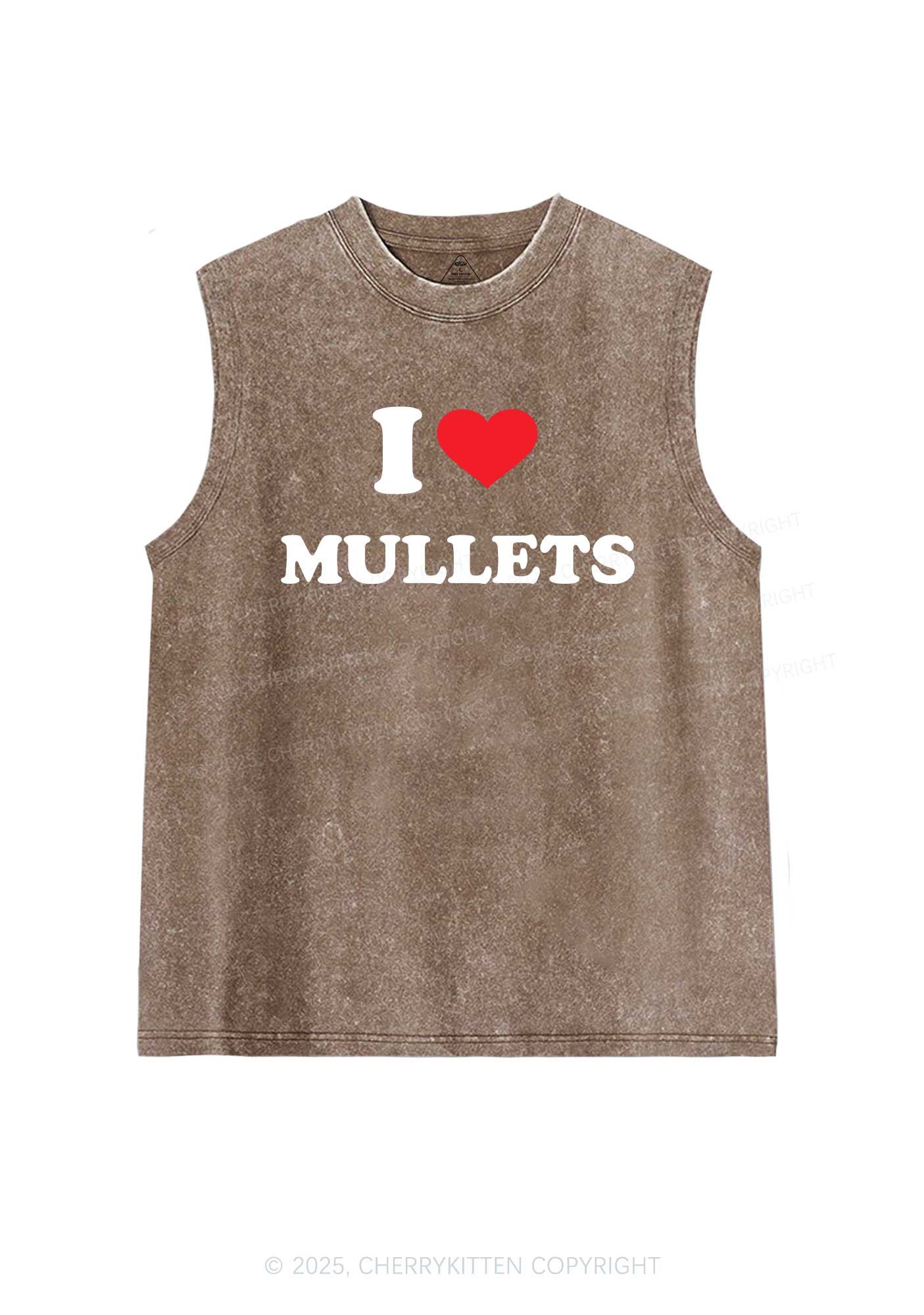 I Love Mullets Y2K Washed Muscle Tank Cherrykitten