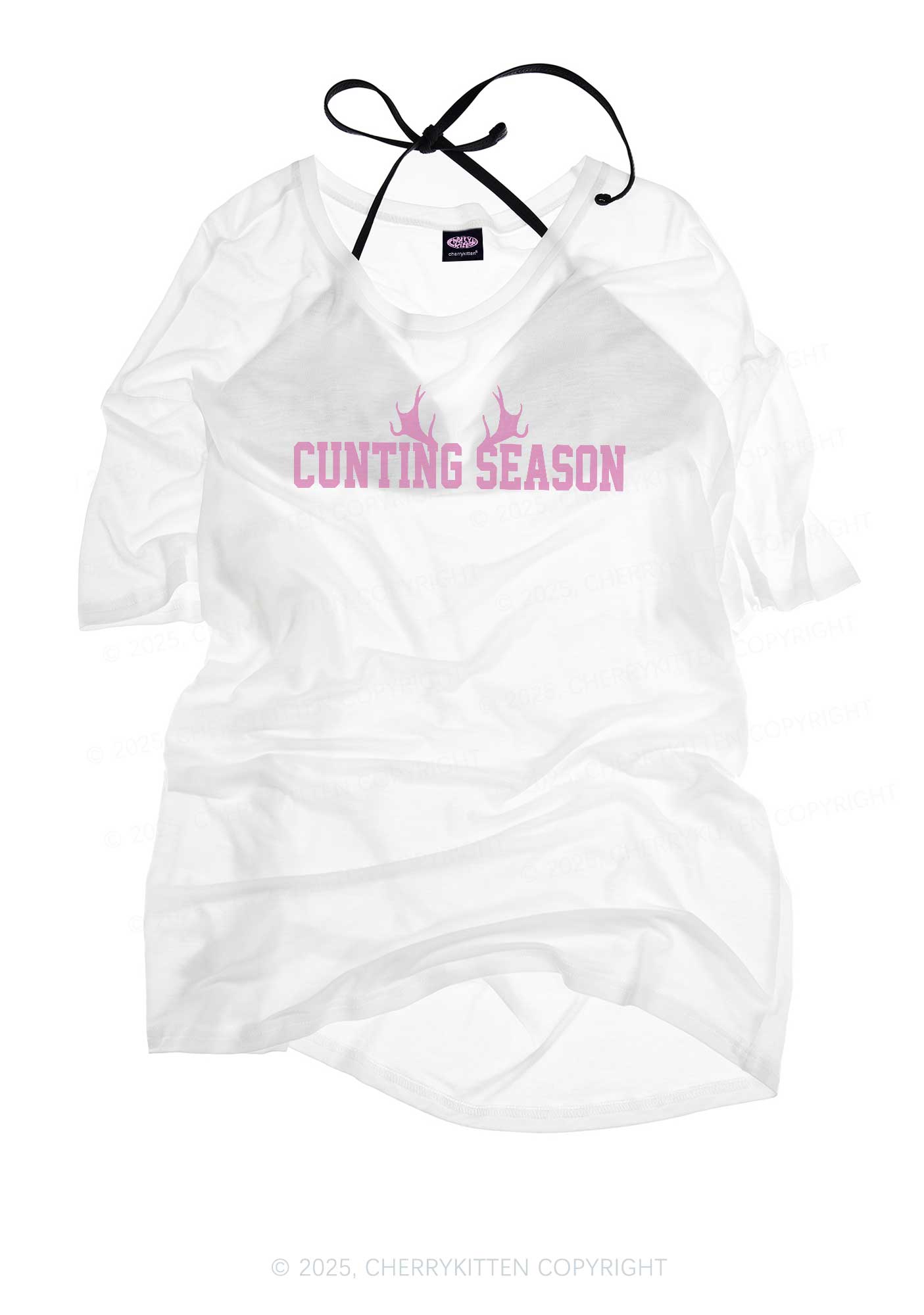 Cunting Season Y2K Sheer Boyfriend Tee Cherrykitten