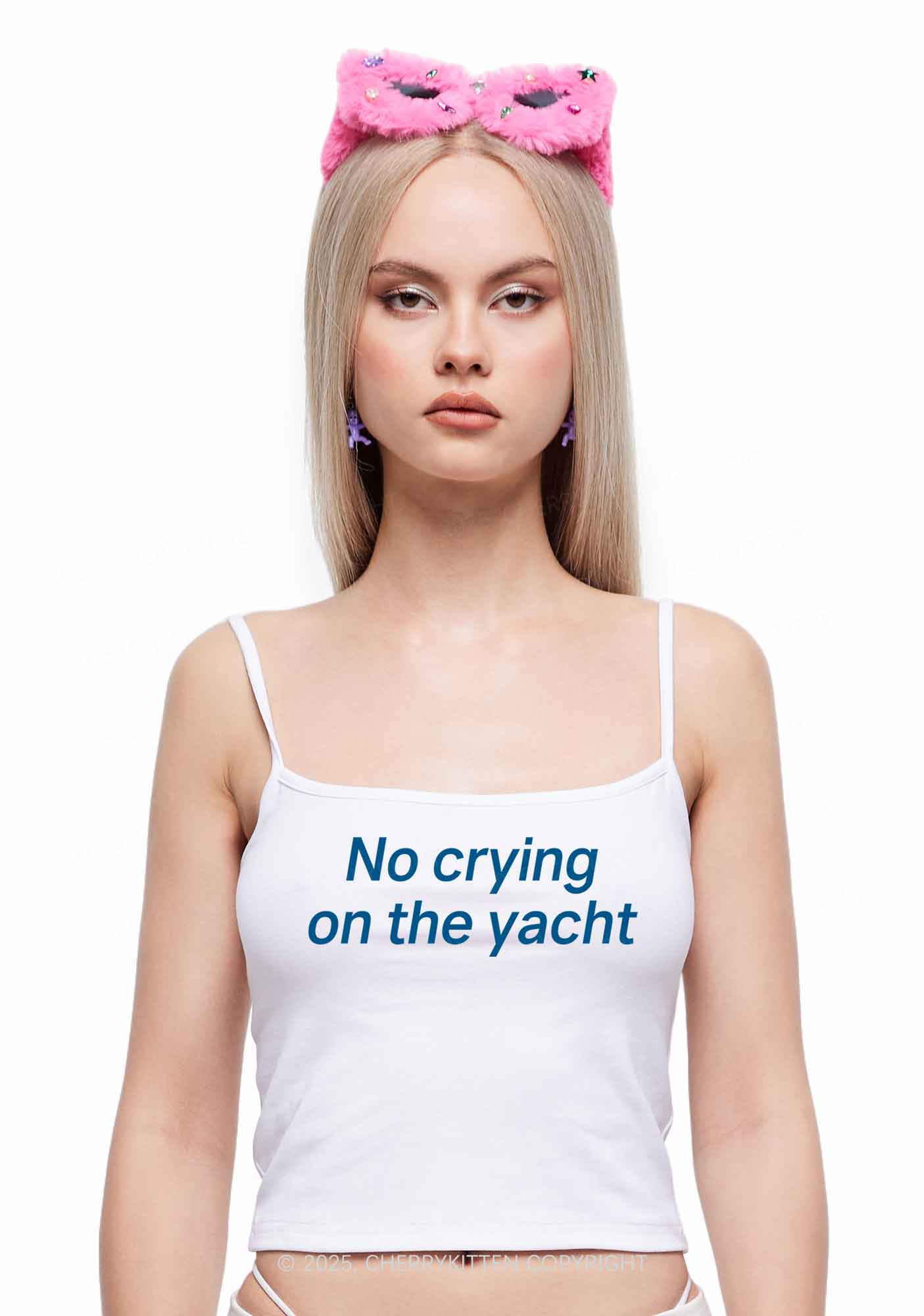 No Crying On Yacht Y2K Spaghetti Strap Cami Cherrykitten