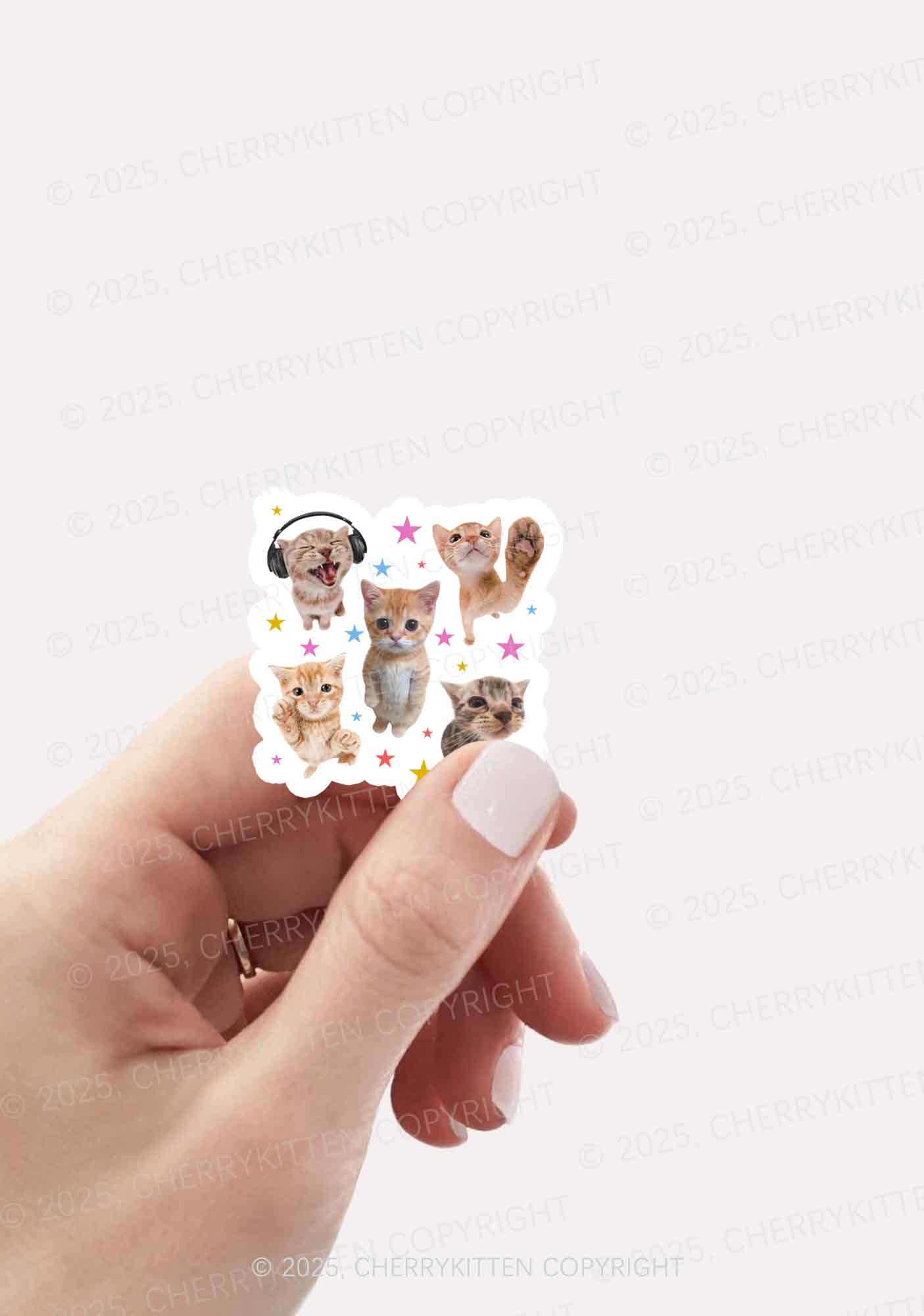 Adorable Cats 1Pc Y2K Sticker Cherrykitten