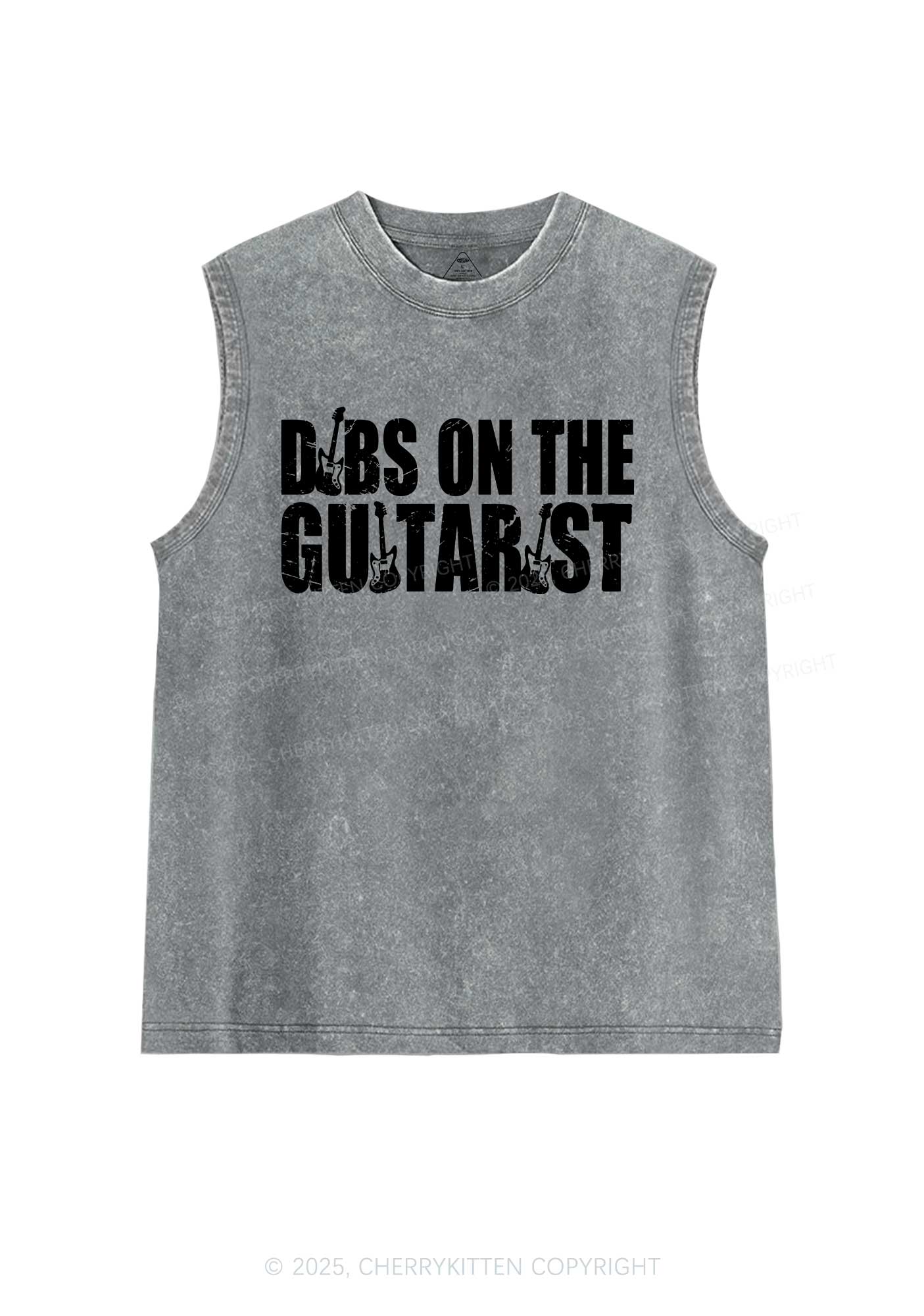 Dibs On The Guitarist Y2K Washed Muscle Tank Cherrykitten