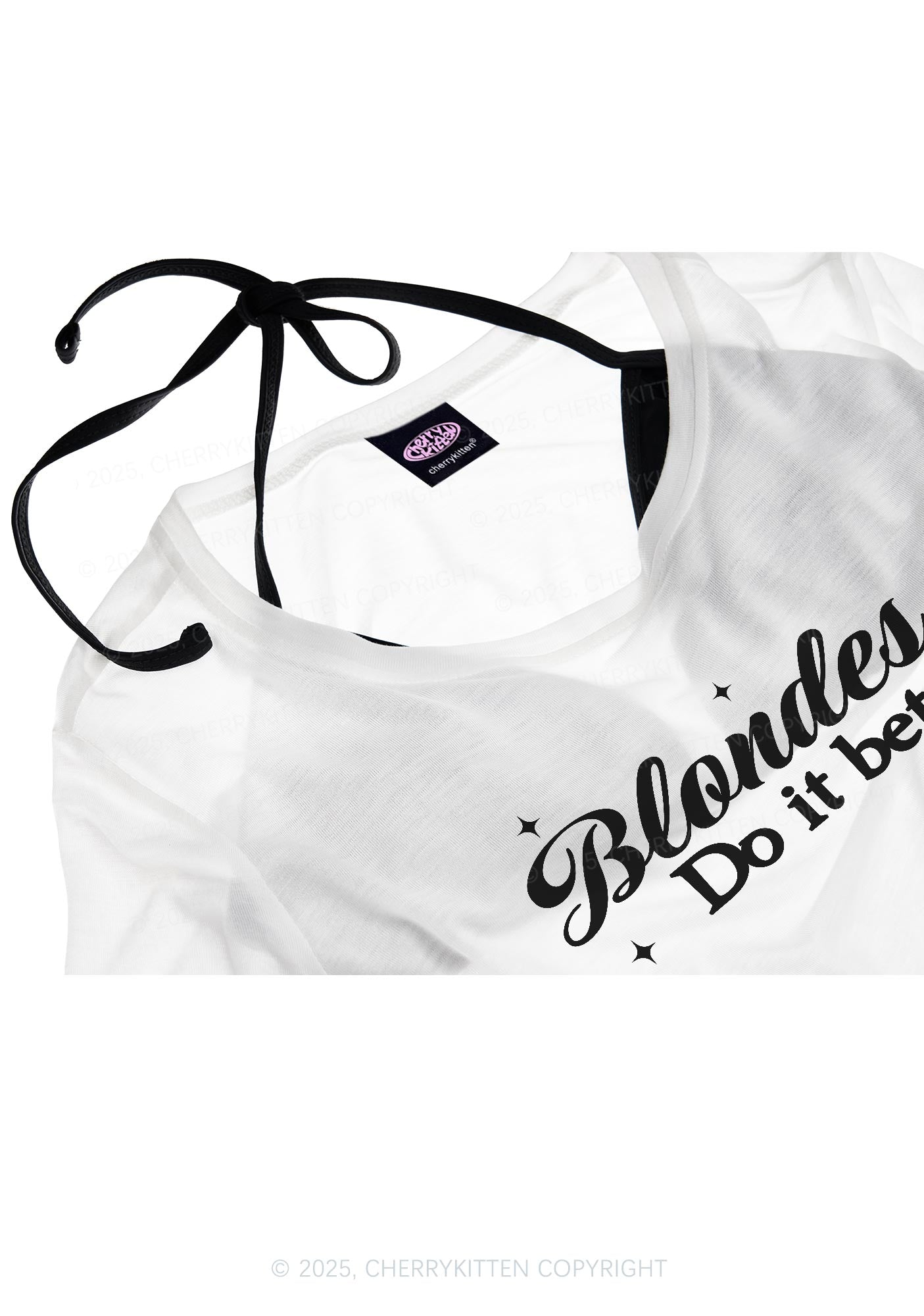 Blondes Do It Better Y2K Sheer Crop Tee Cherrykitten