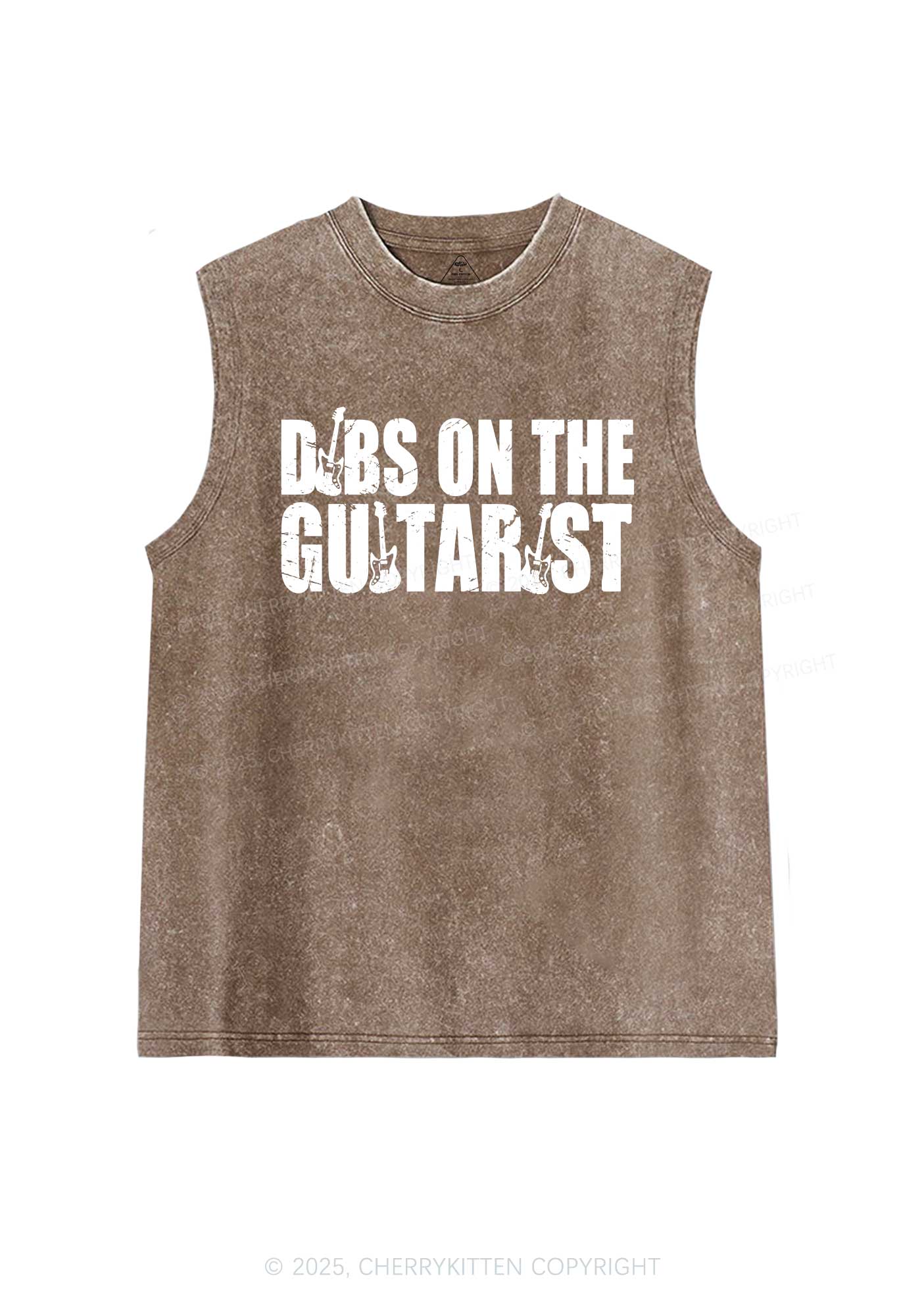 Dibs On The Guitarist Y2K Washed Muscle Tank Cherrykitten