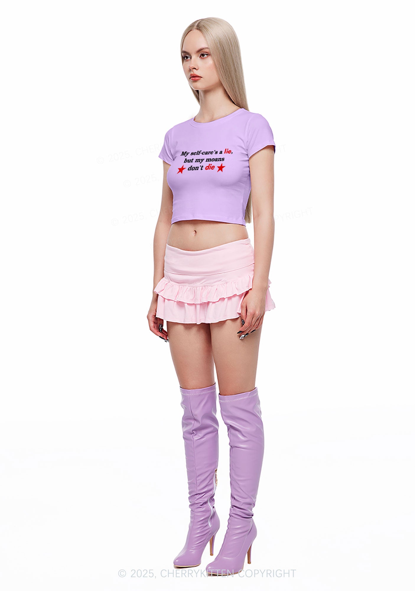 My Moans Dont Die Y2K Baby Tee Cherrykitten