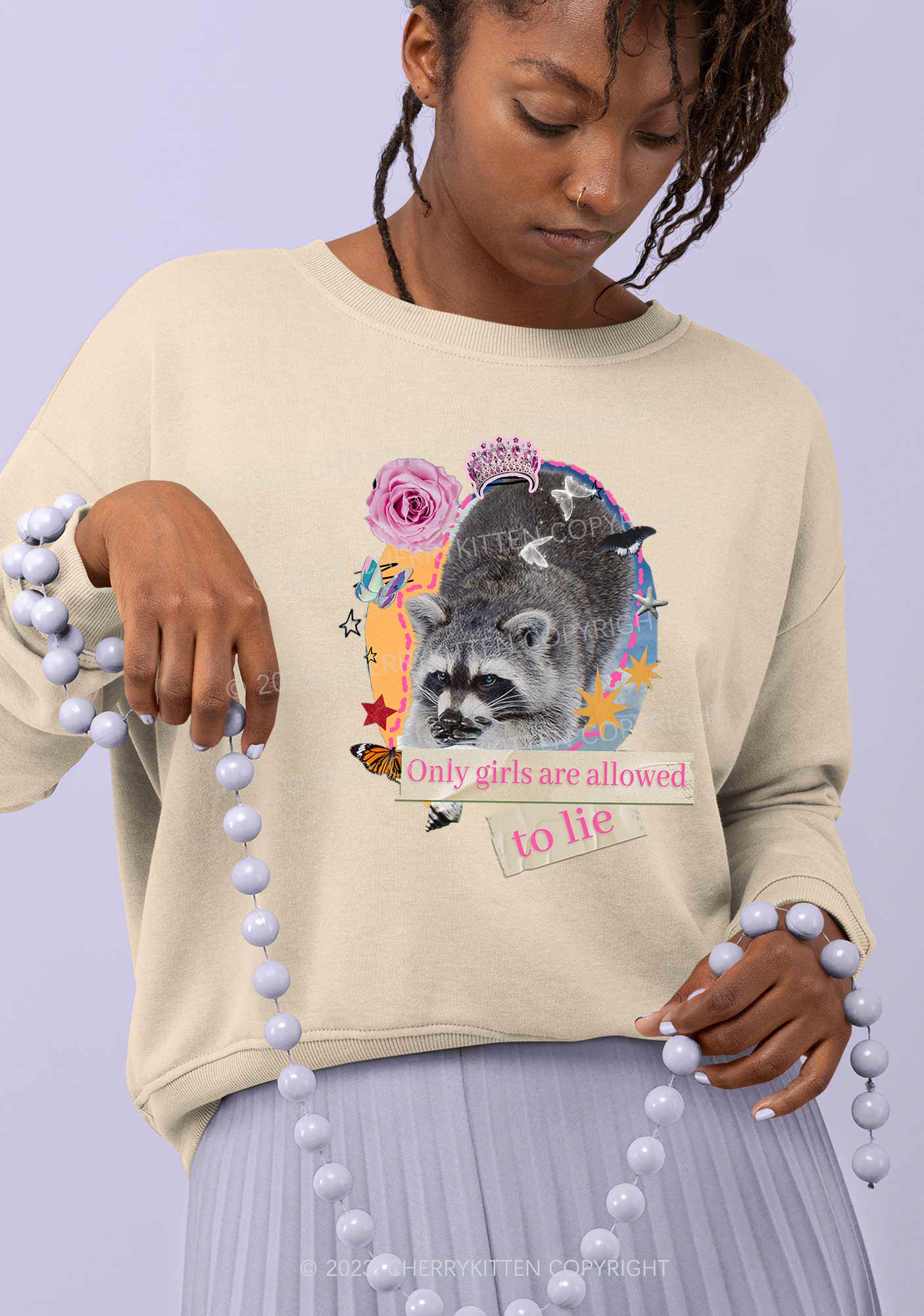 Only Girls Are Allowed To Lie Y2K Sweatshirt Cherrykitten