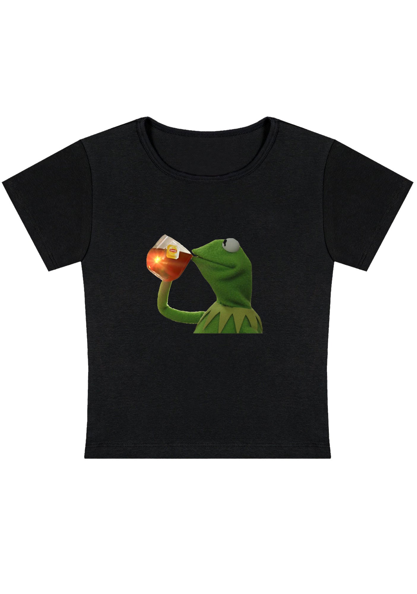 Curvy Frog Is Drinking Baby Tee