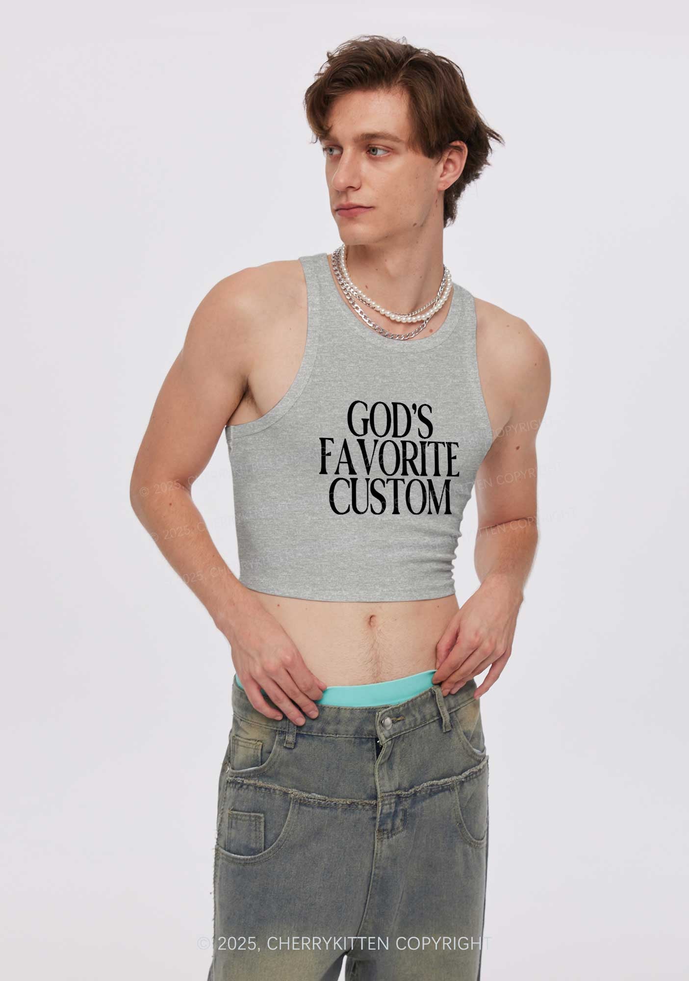 Gods Favorite Custom Y2K Crop Tank Top Cherrykitten