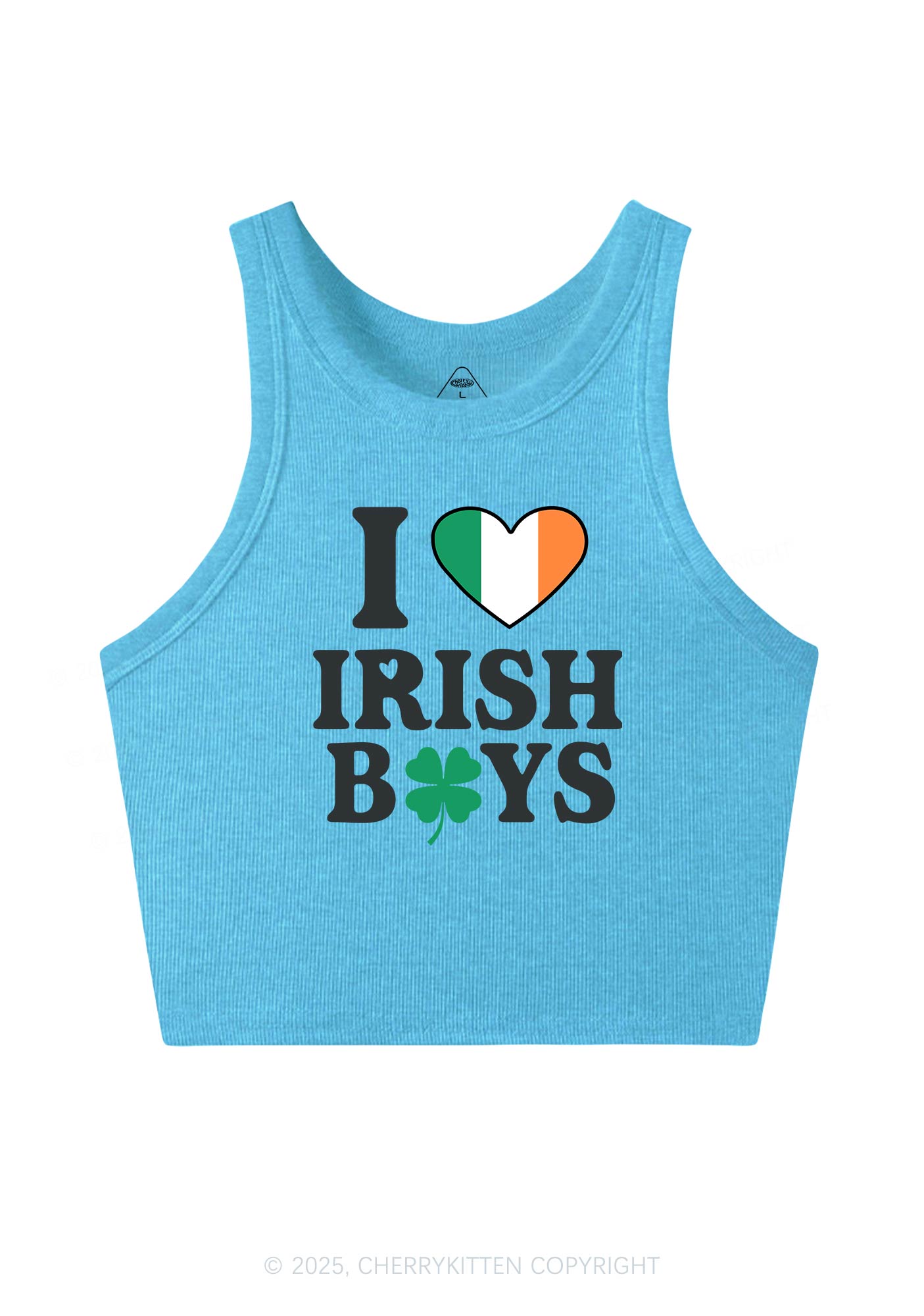 Irish Boy Shamrock St Patricks Y2K Crop Tank Top Cherrykitten