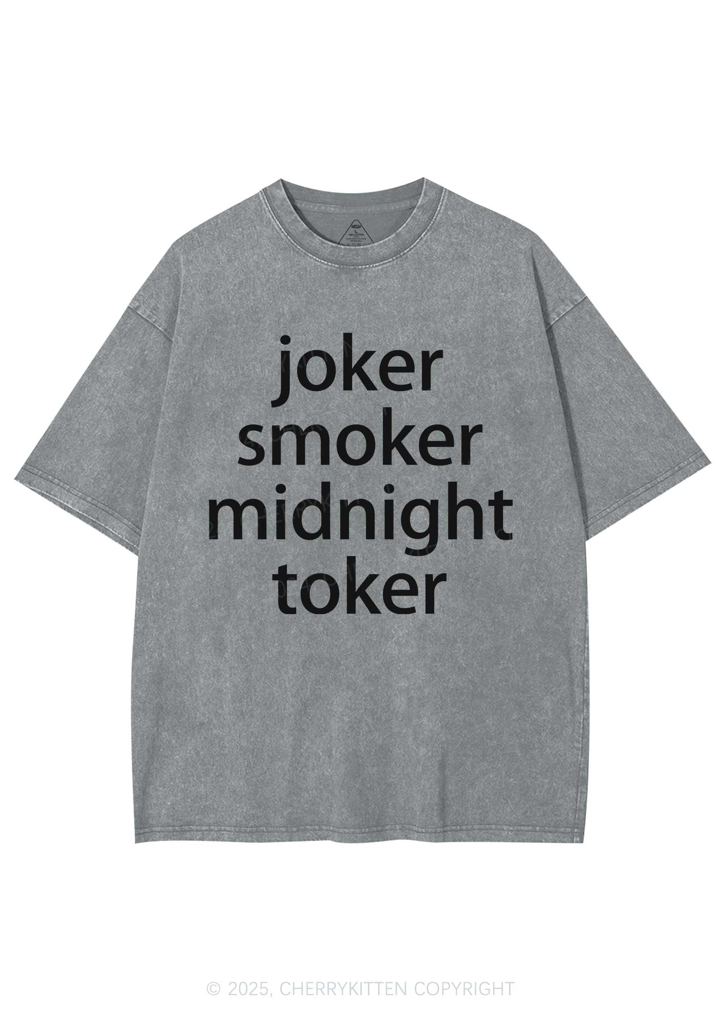 Joker Smoker Midnight Toker Y2K Shirts Washed Tee Cherrykitten