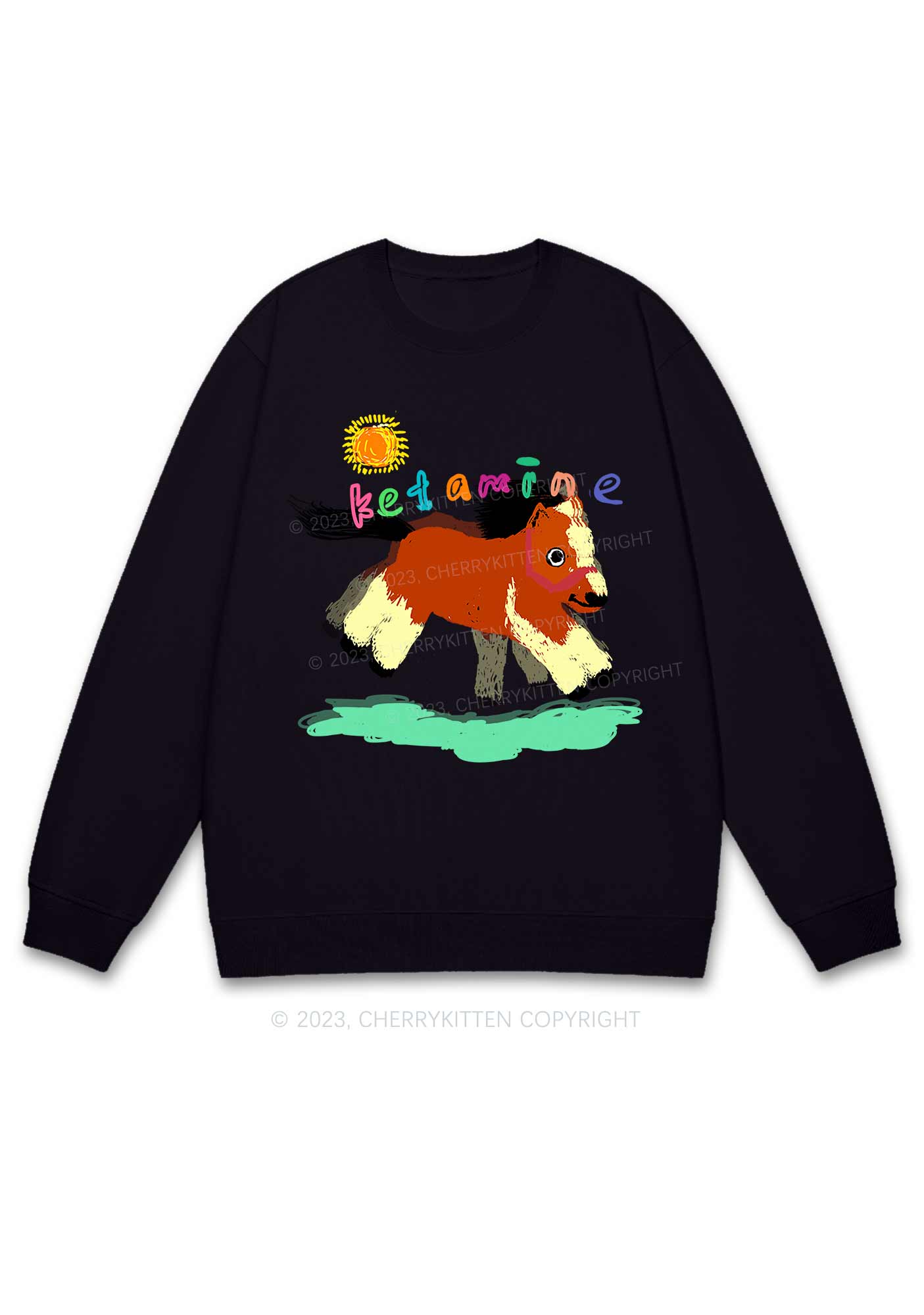 Delusional K Horse Y2K Sweatshirt Cherrykitten