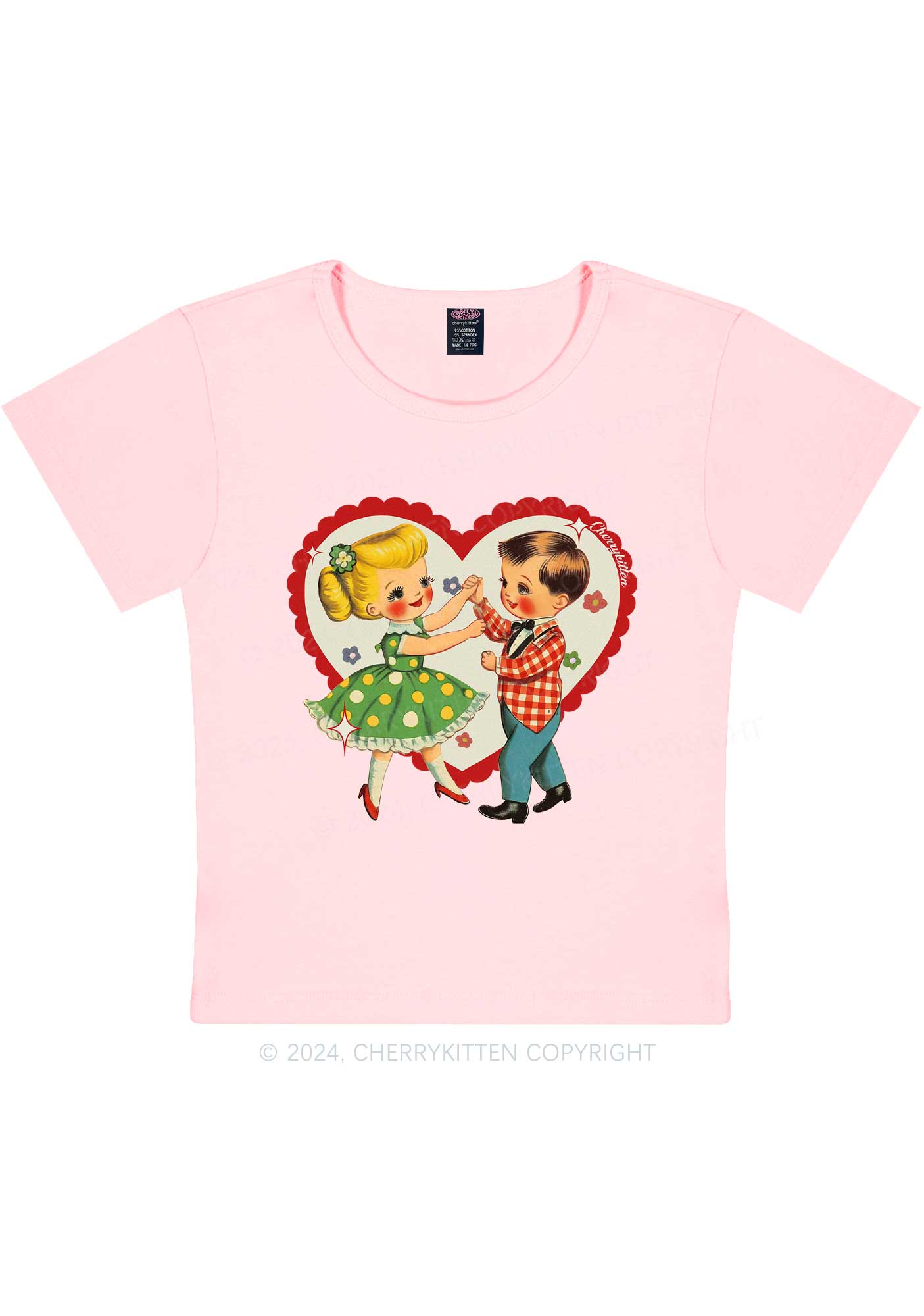 Dancing Kids Y2K Valentine's Day Baby Tee Cherrykitten