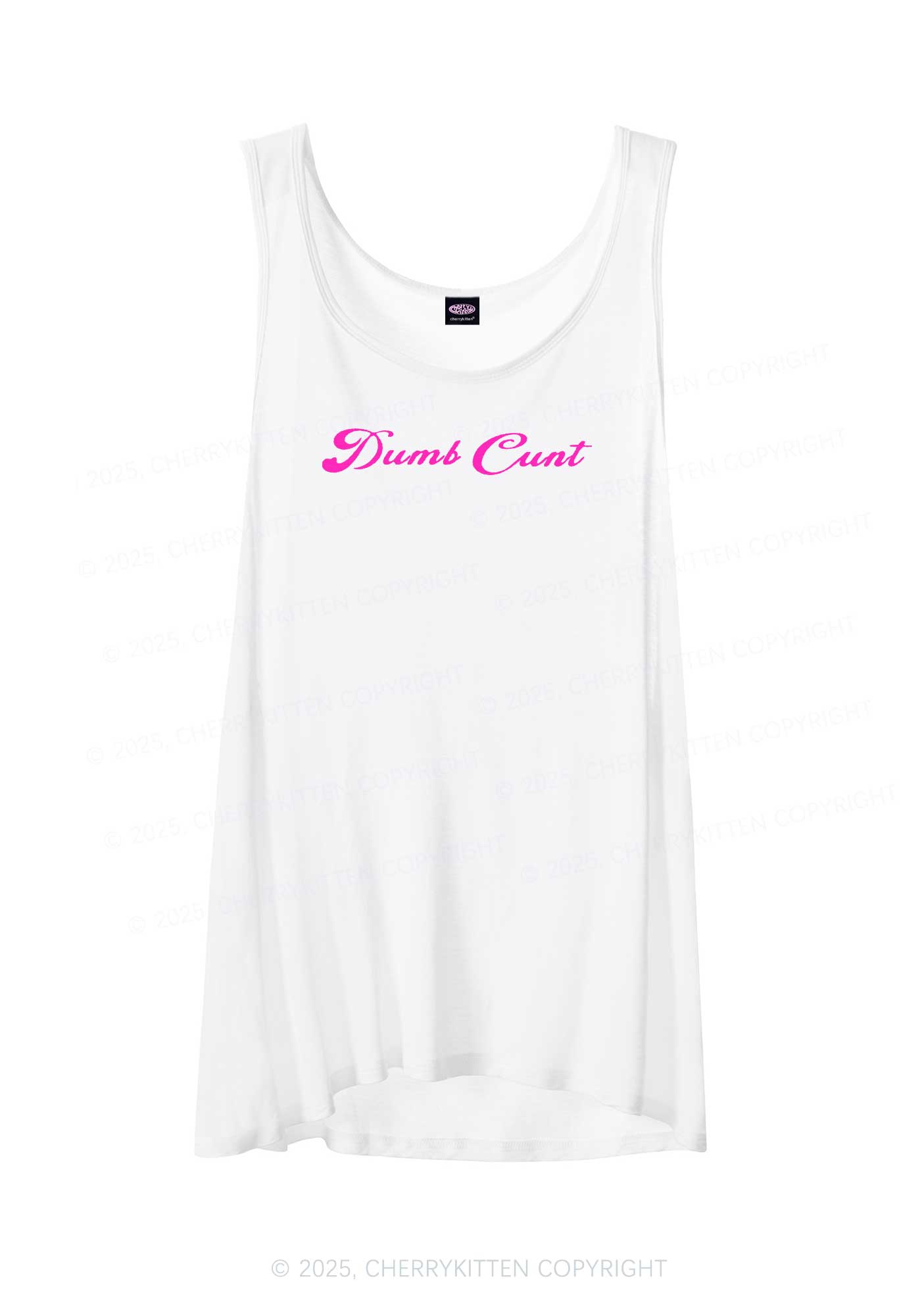Dumb Cxxt Y2K Sheer Boyfriend Tank Cherrykitten