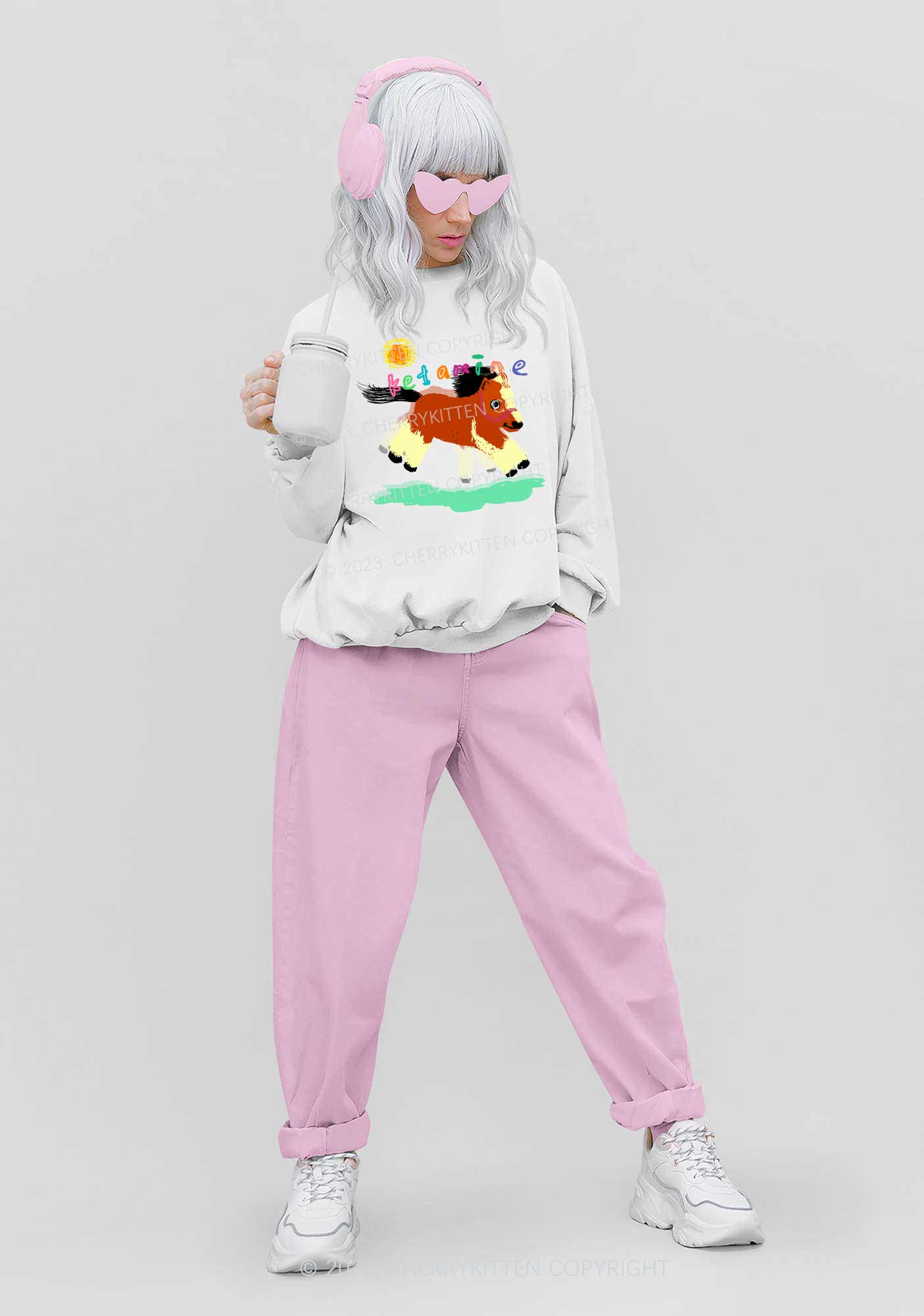 Delusional K Horse Y2K Sweatshirt Cherrykitten