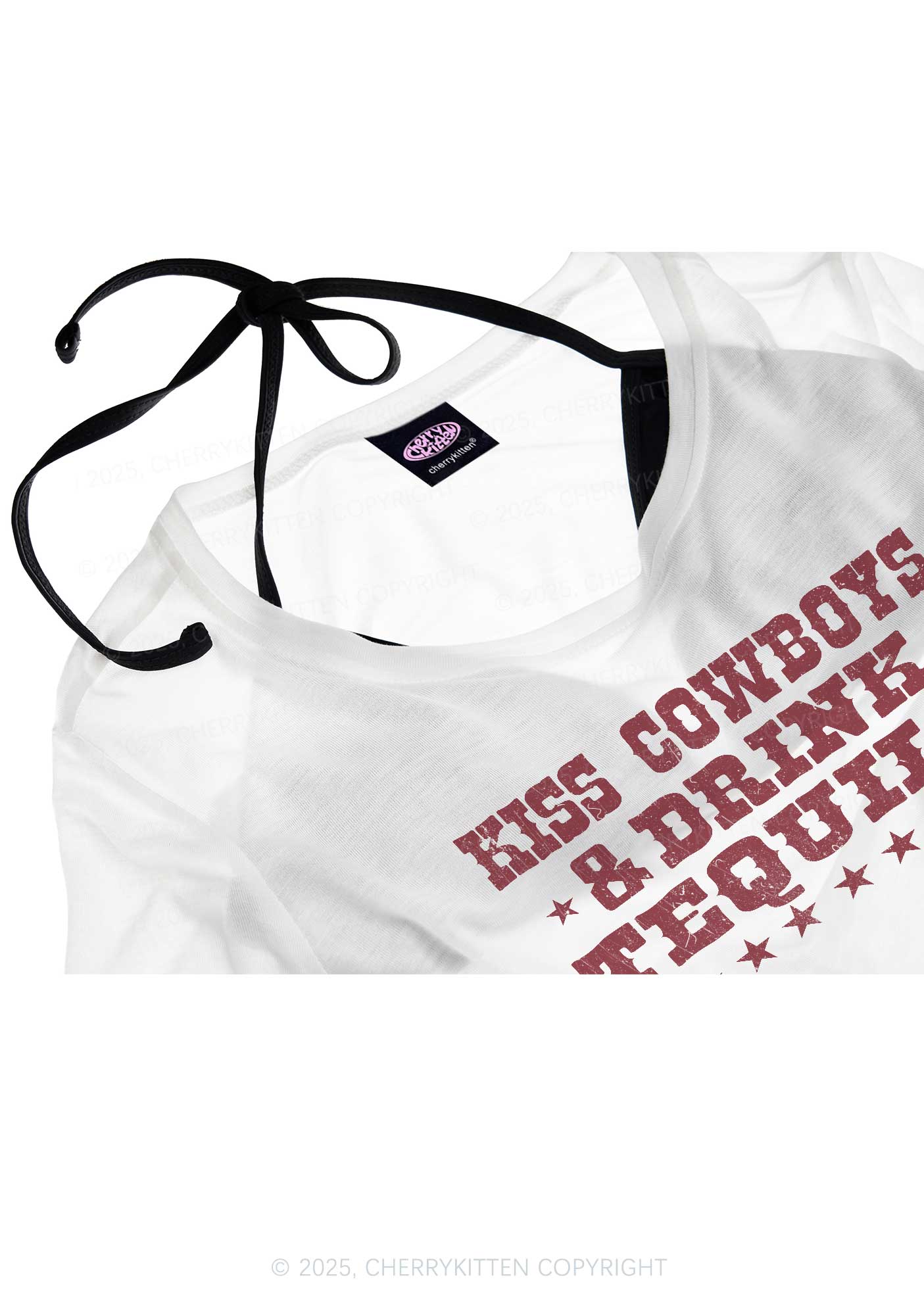 Kiss Cowboys Y2K Sheer Boyfriend Tee Cherrykitten