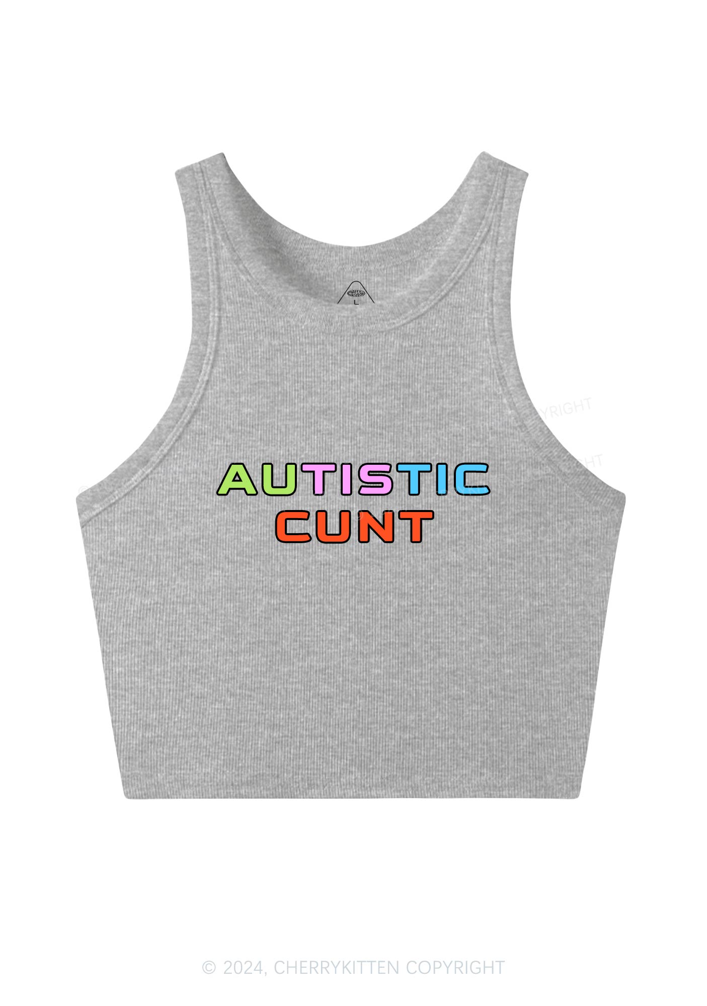 Autistic Cxxt Y2K Crop Tank Top Cherrykitten