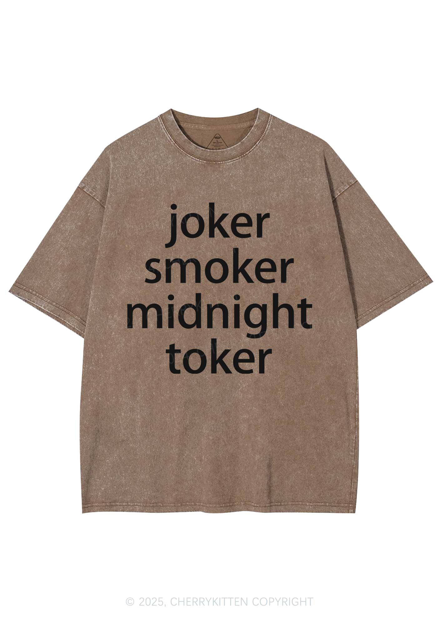 Joker Smoker Midnight Toker Y2K Shirts Washed Tee Cherrykitten