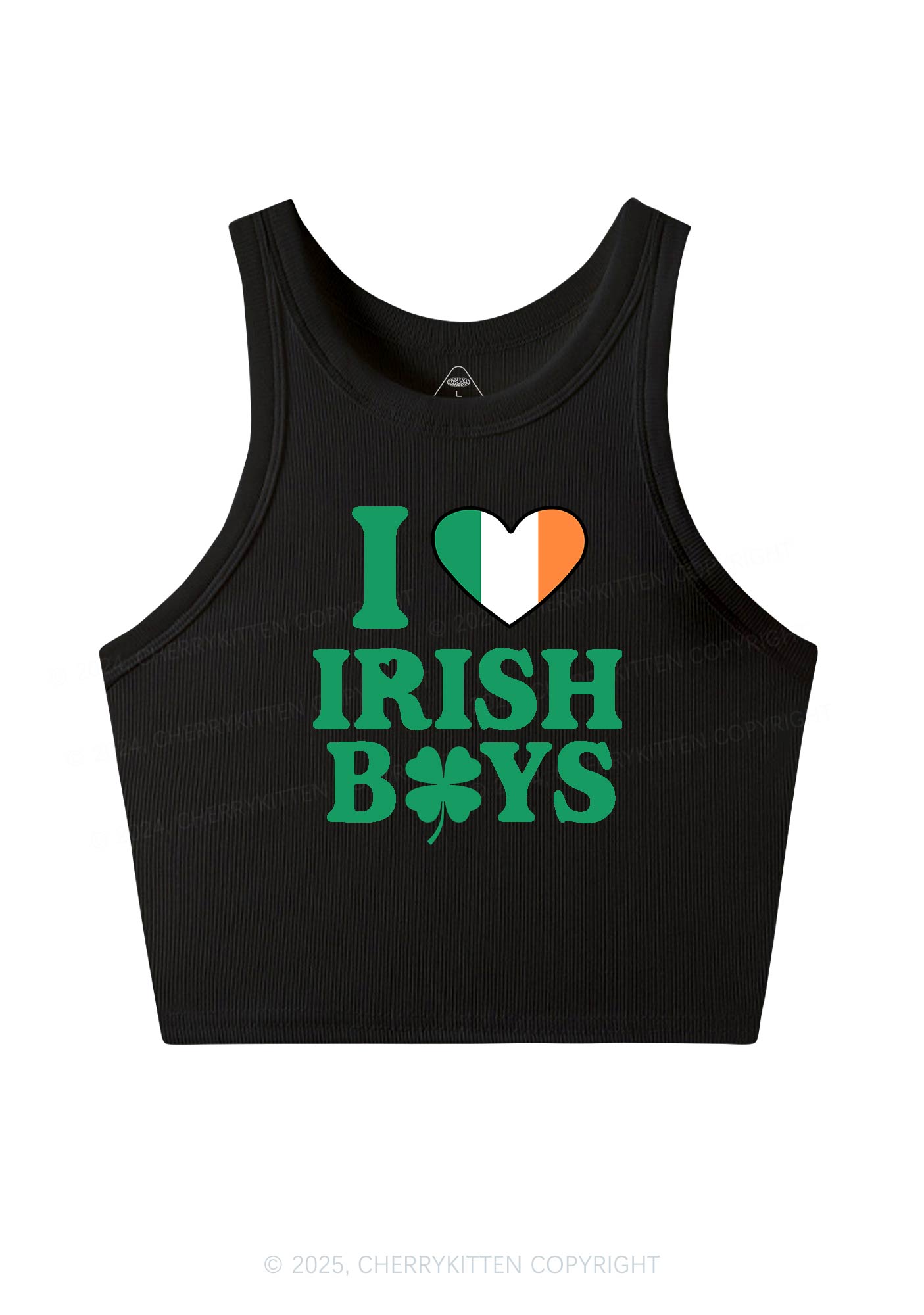 Irish Boy Shamrock St Patricks Y2K Crop Tank Top Cherrykitten