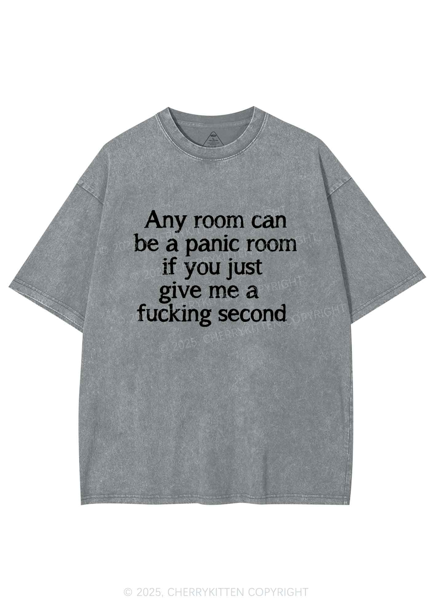 Any Room Can Be Panic Y2K Shirts Washed Tee Cherrykitten