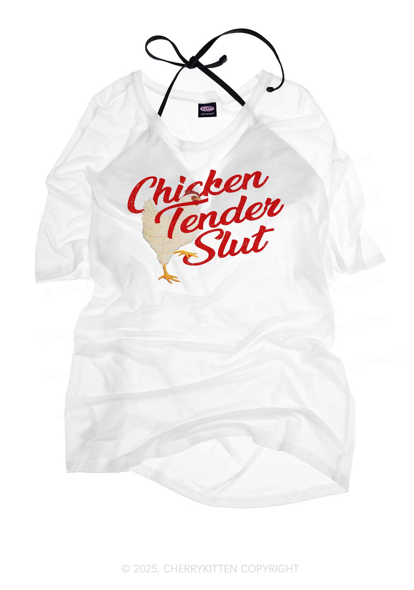Chicken Tender Slxt Y2K Sheer Boyfriend Tee Cherrykitten