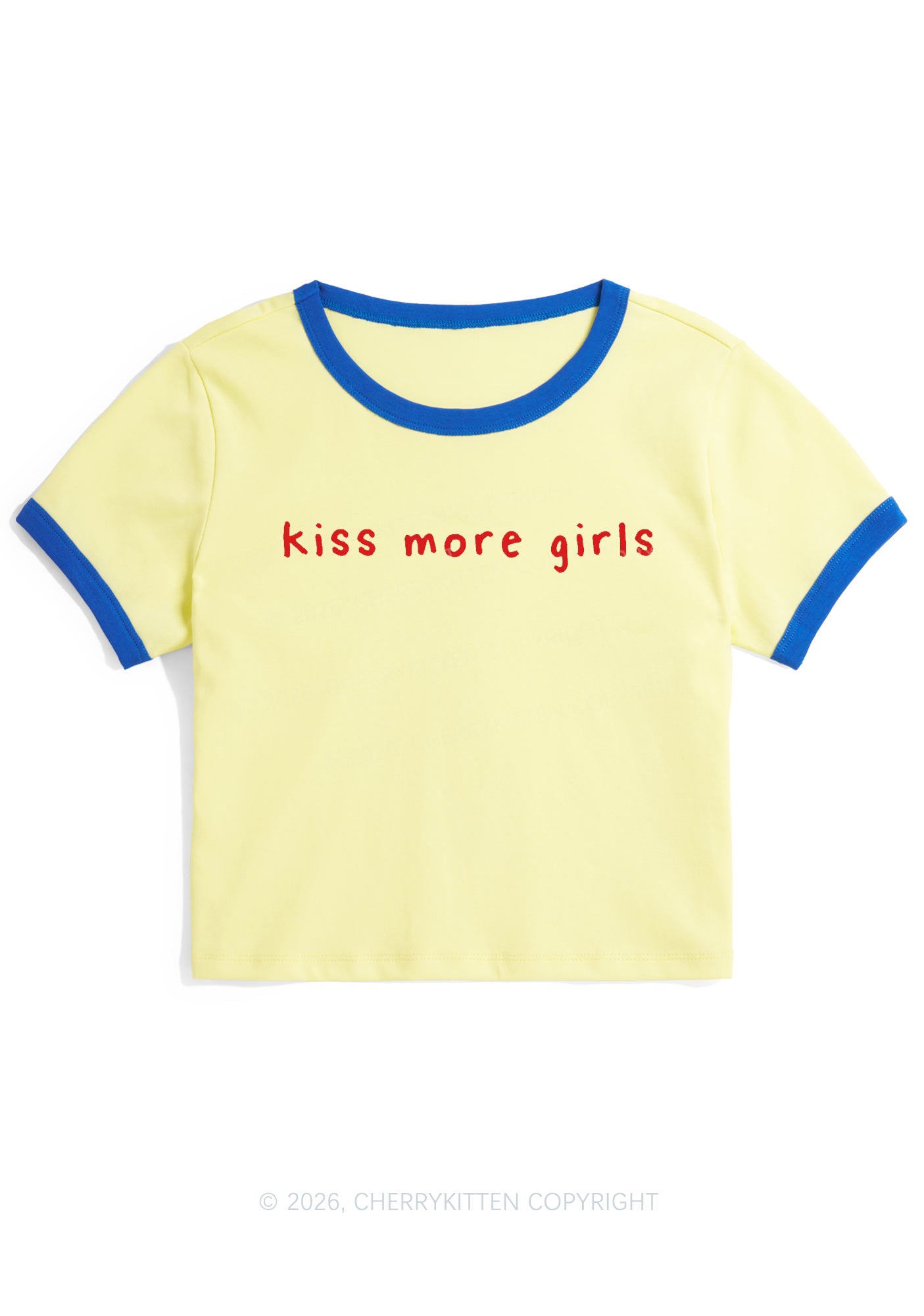 Kiss More Girls Pride Y2K Ringer Tee Cherrykitten