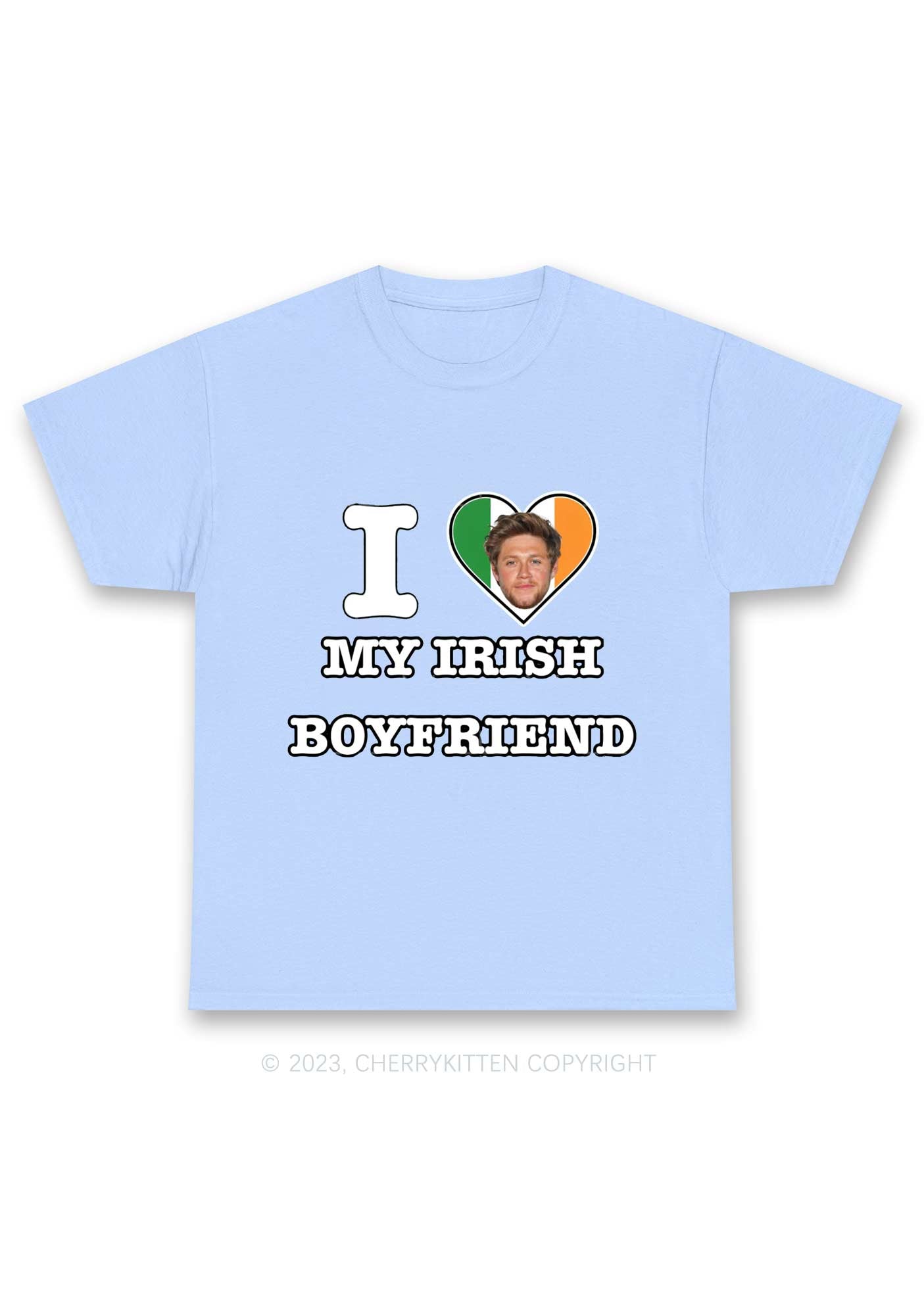 Custom Irish Boyfriend Photo St Patricks Y2K Chunky Shirt Cherrykitten