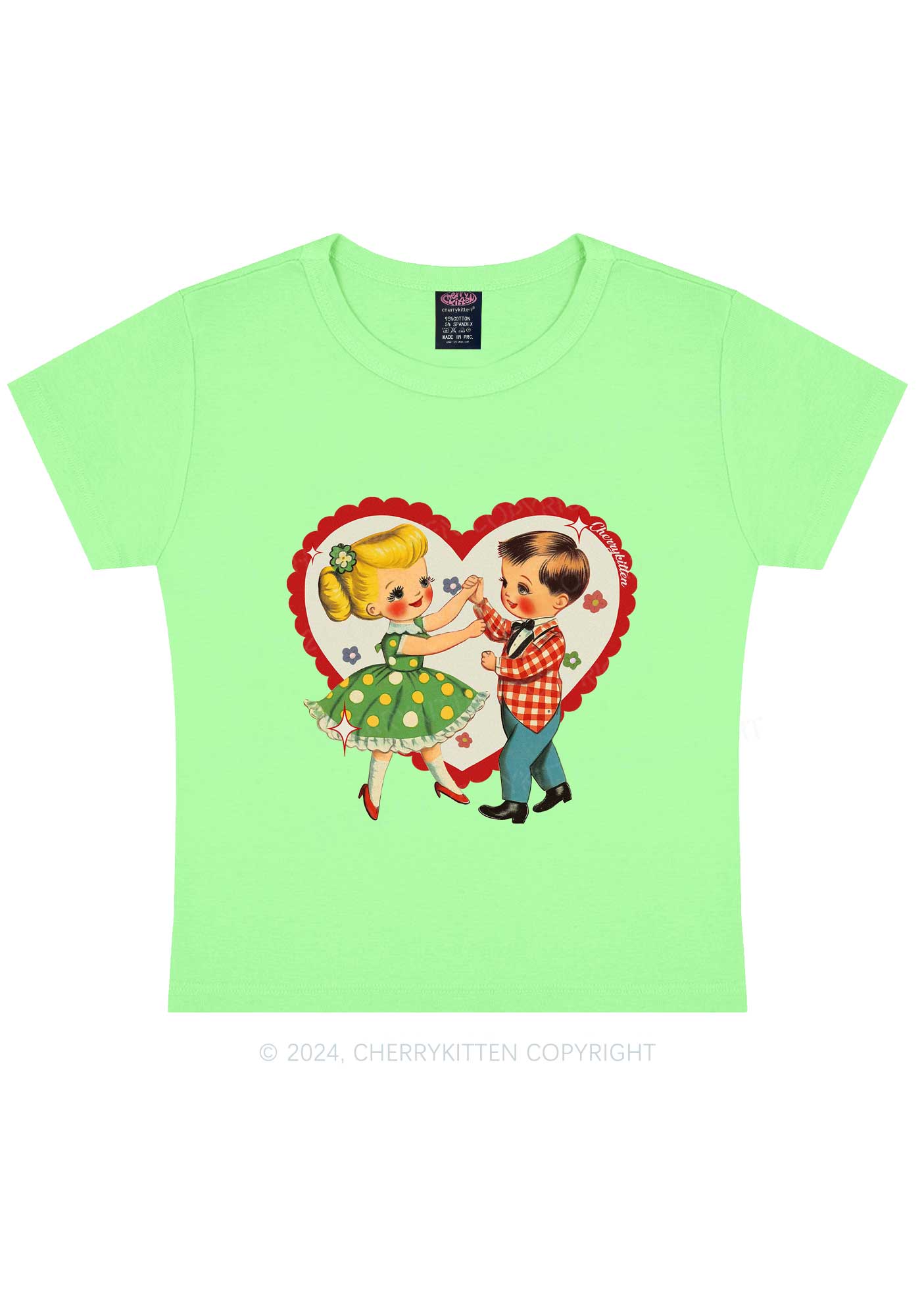 Dancing Kids Y2K Valentine's Day Baby Tee Cherrykitten